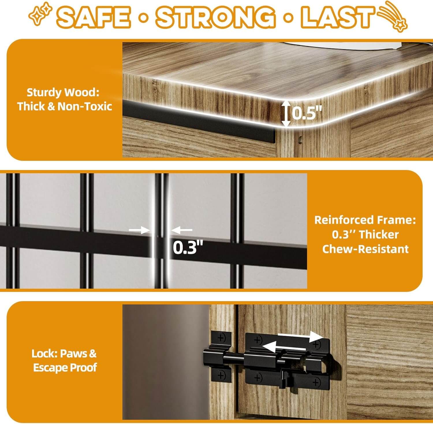 Hugcoz Double Door Wooden Dog Crate End Table