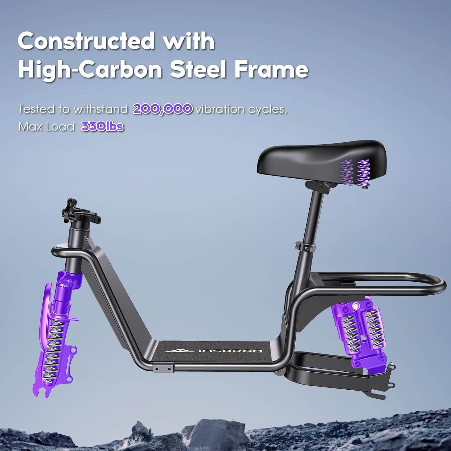 INSDRGN C14 900W Folding Electric Scooter, Rear Basket