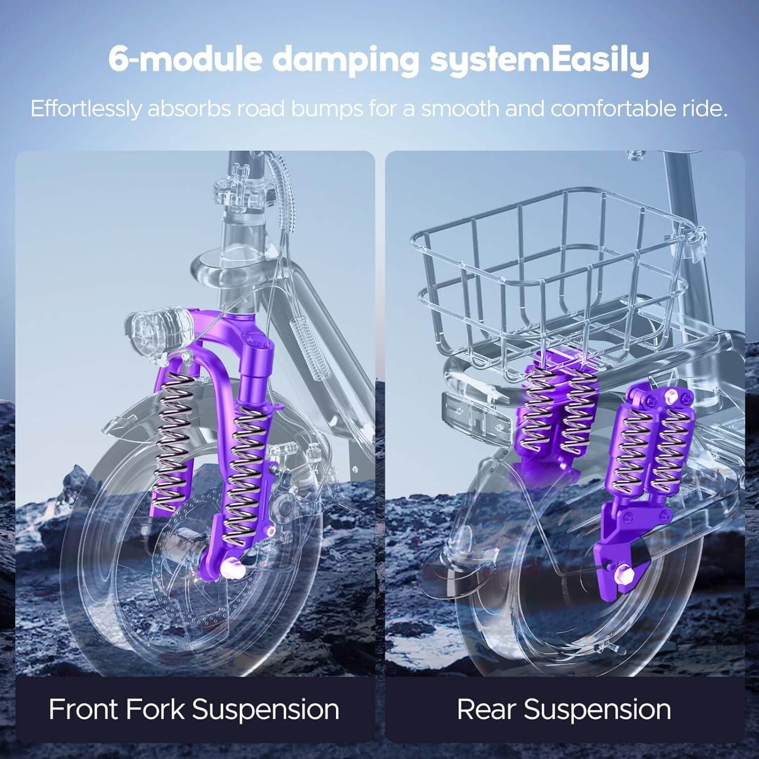 INSDRGN C14 900W Folding Electric Scooter, Rear Basket