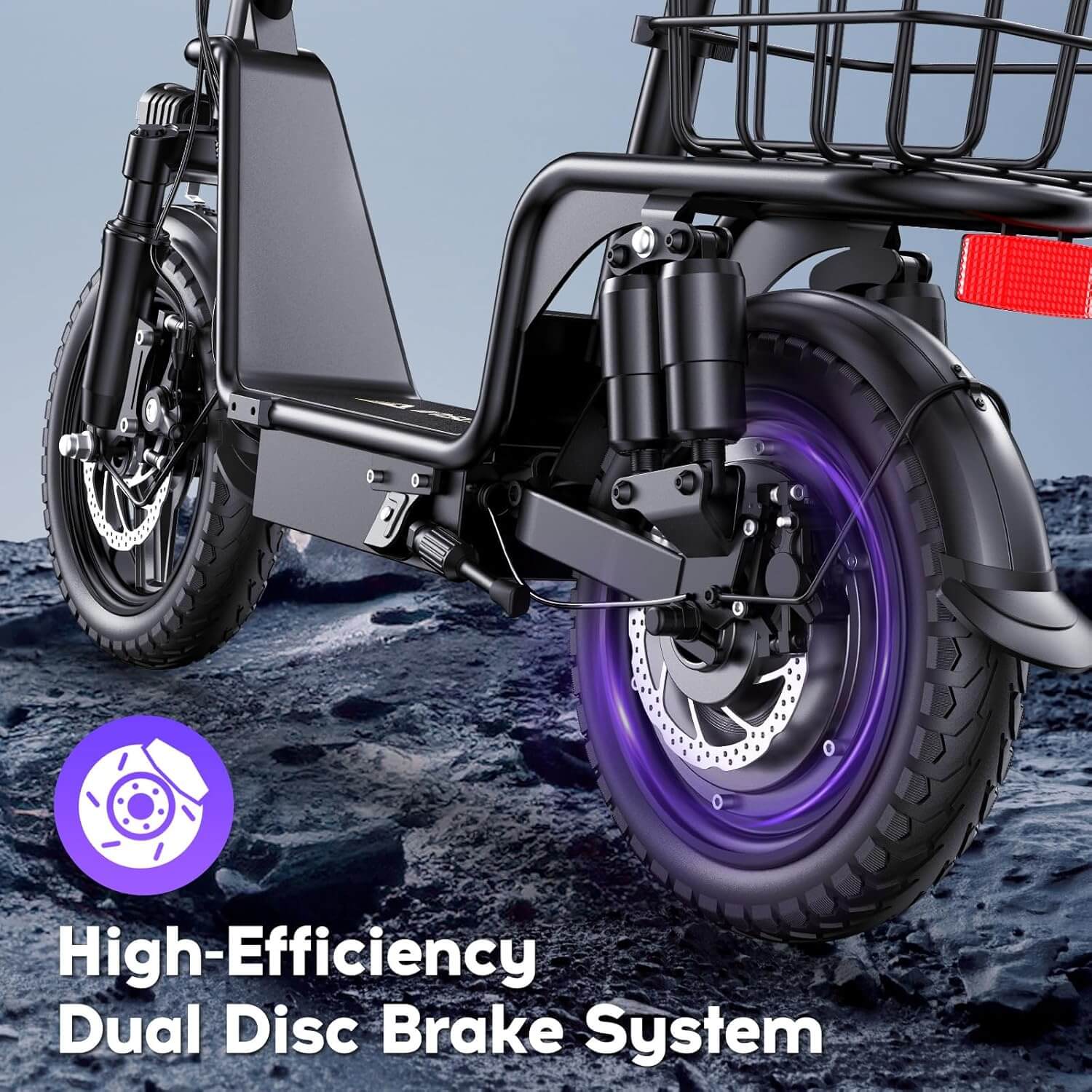 INSDRGN C14 900W Folding Electric Scooter, Rear Basket