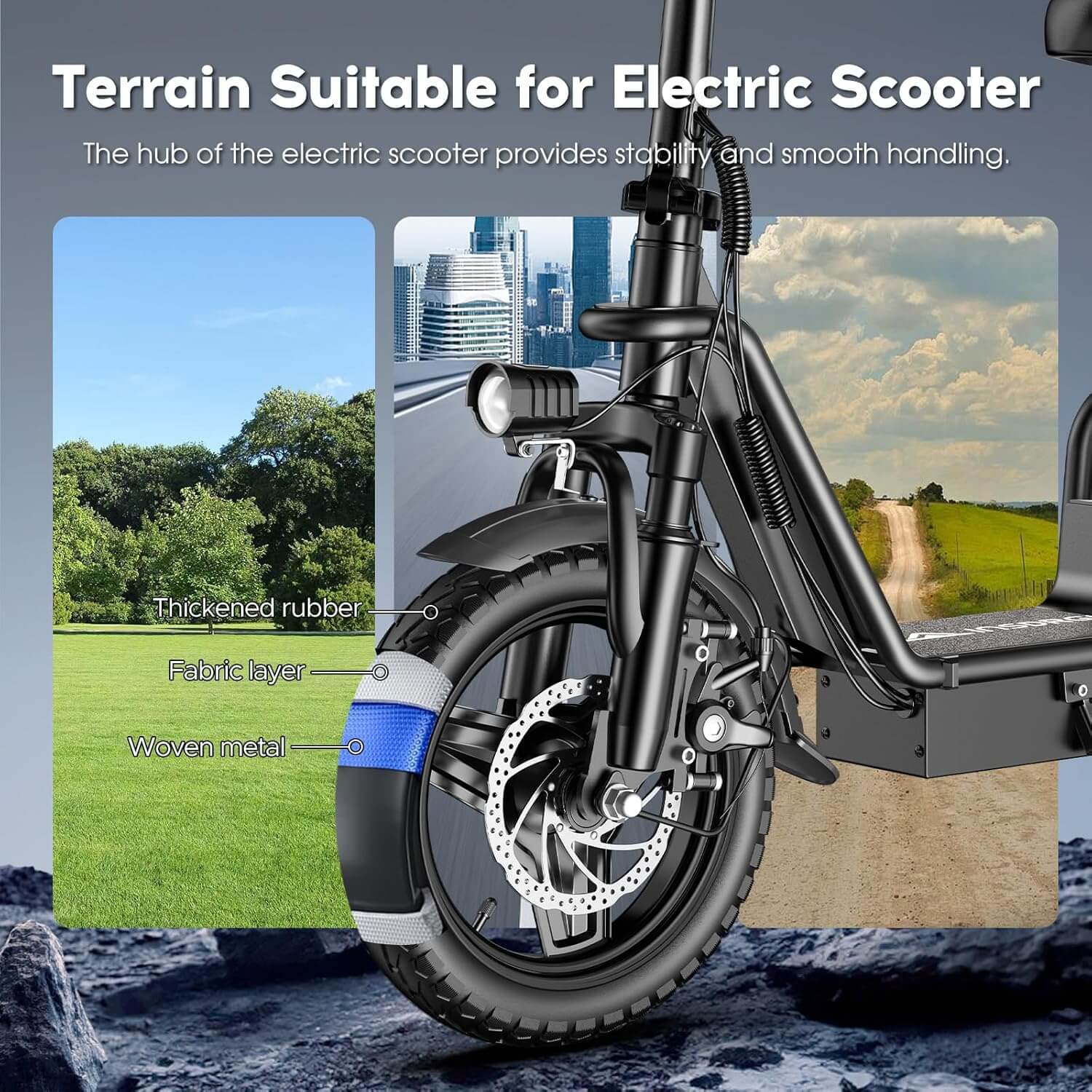 INSDRGN C14 900W Folding Electric Scooter, Rear Basket