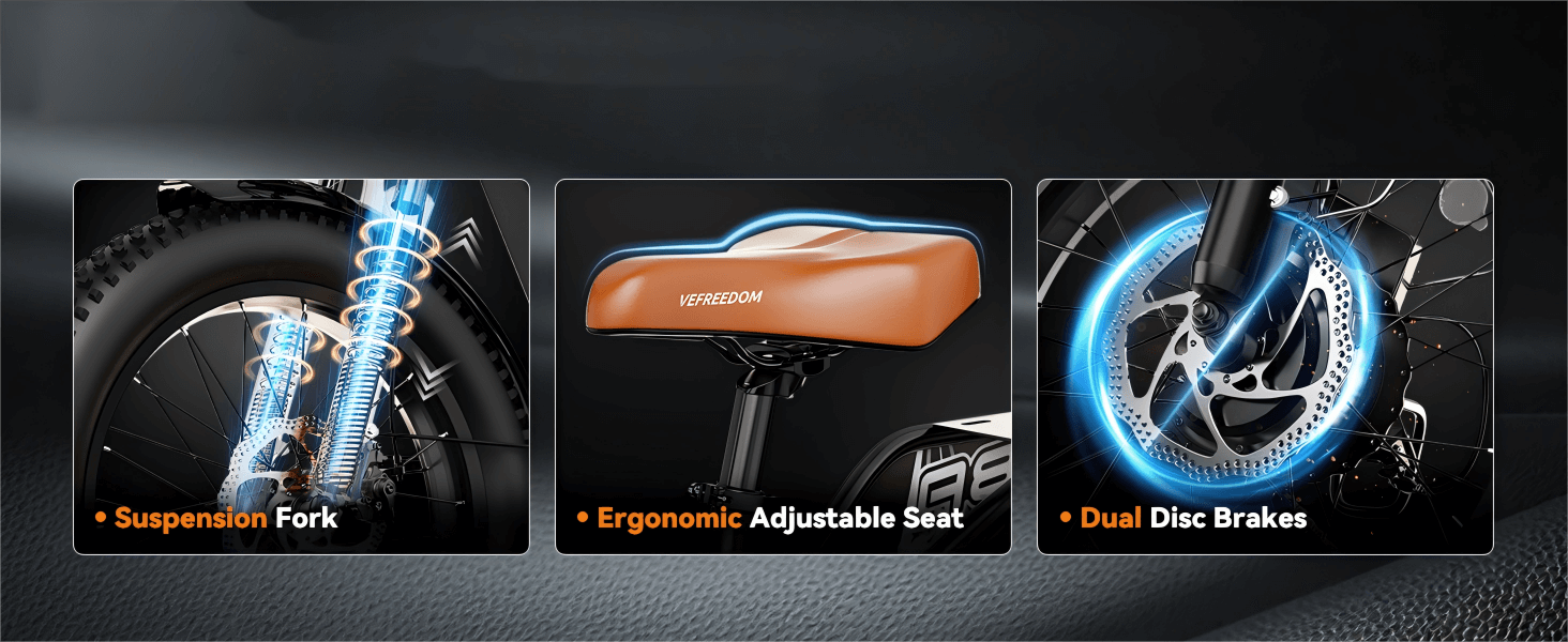 Ihahvc Vefreedom A8 1500W 48V Front Suspension Fat Tire Electric Bike