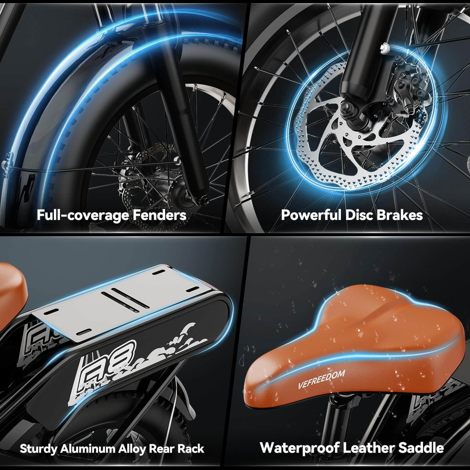 Ihahvc Vefreedom A8 1500W 48V Front Suspension Fat Tire Electric Bike