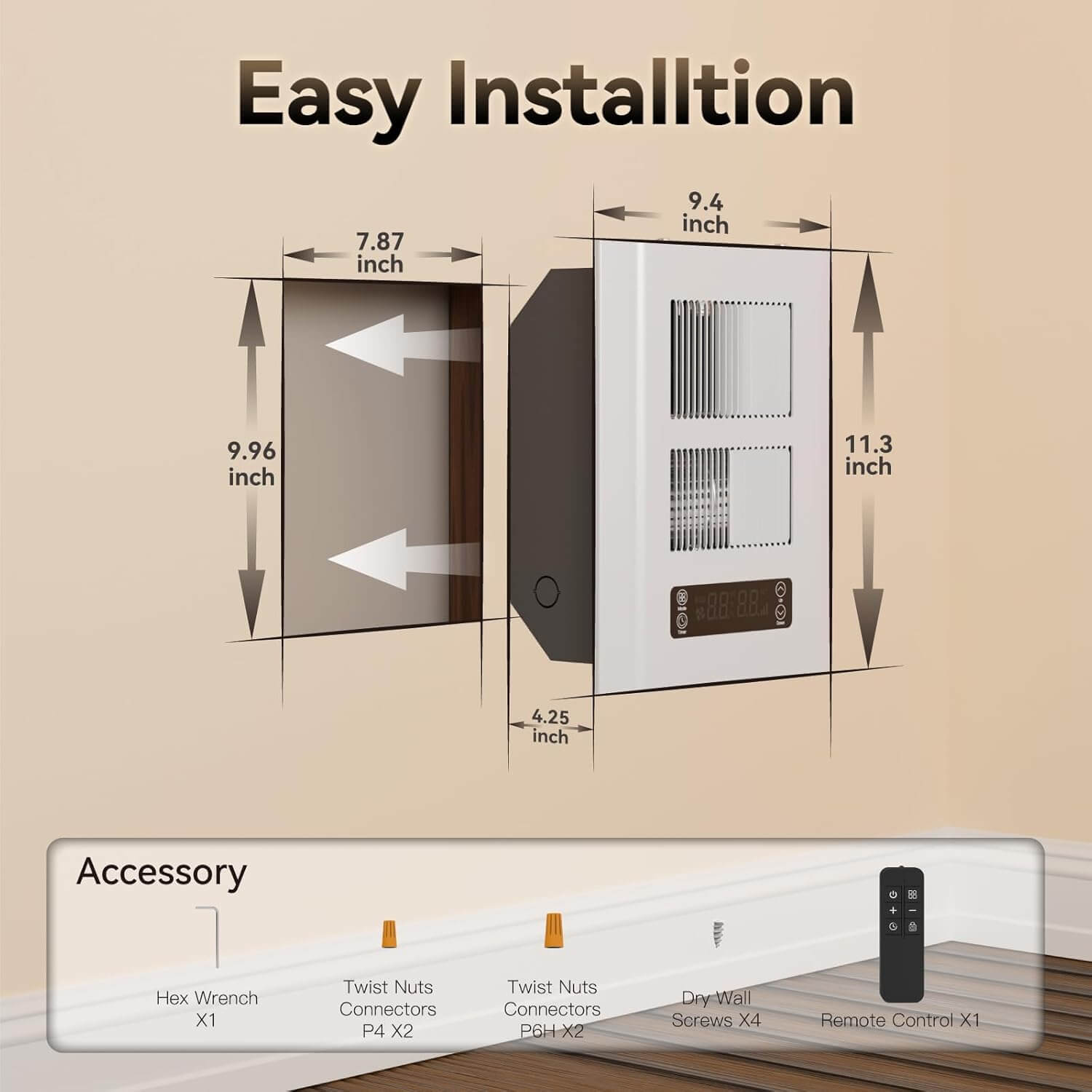 Infandy WH1500 Indoor Electric Wall Heater