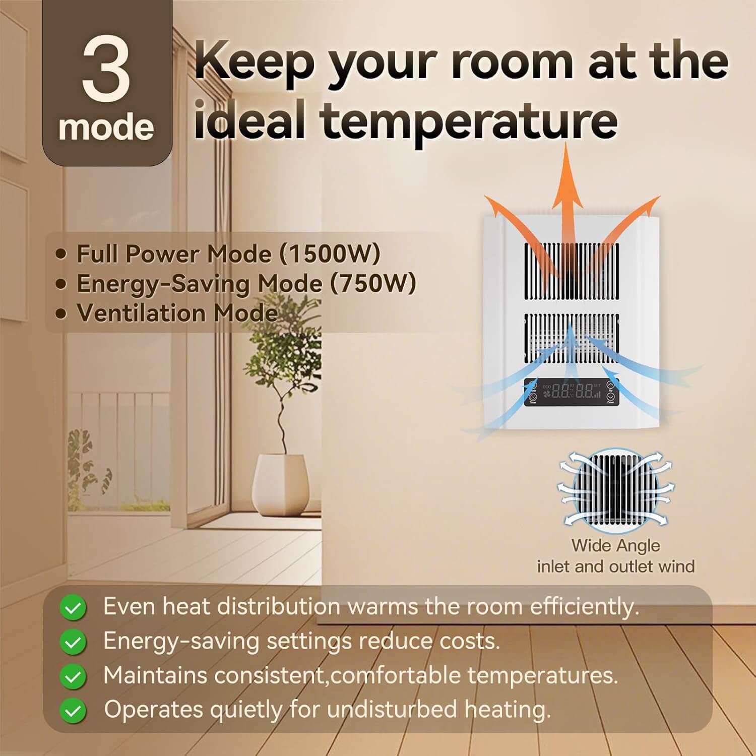 Infandy WH1500 Indoor Electric Wall Heater