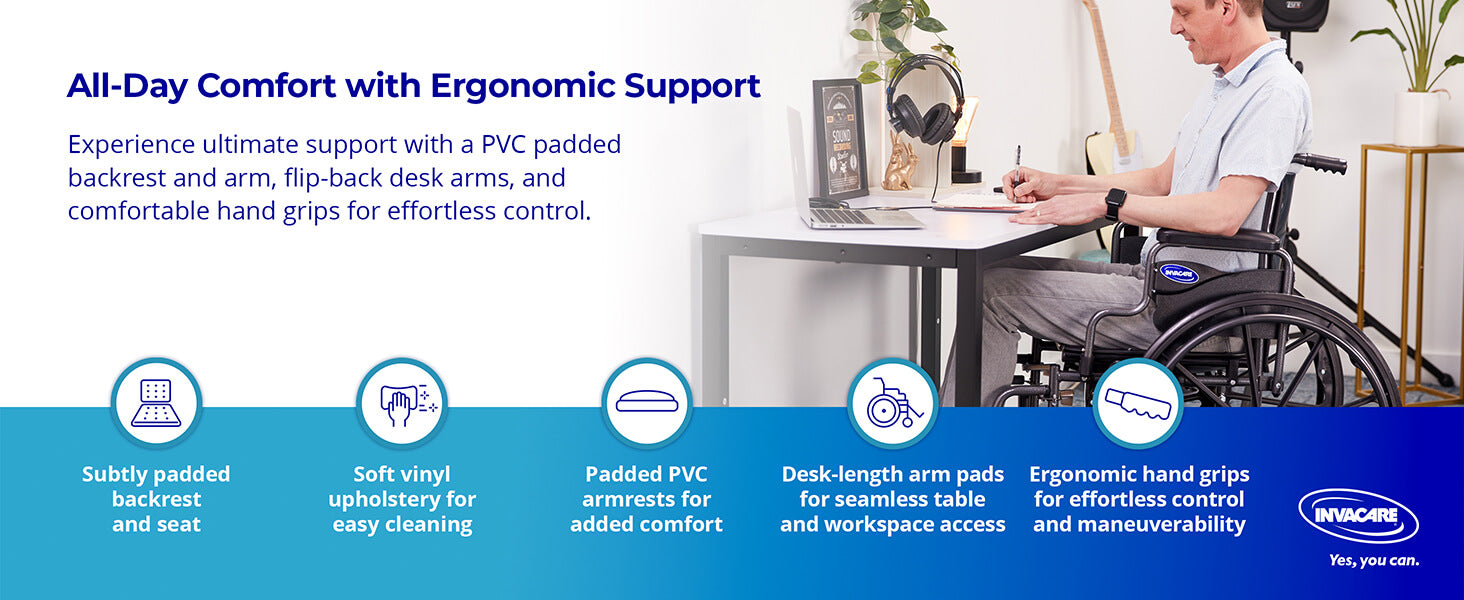 Invacare Essentials Foldable SX3 Manual Wheelchair