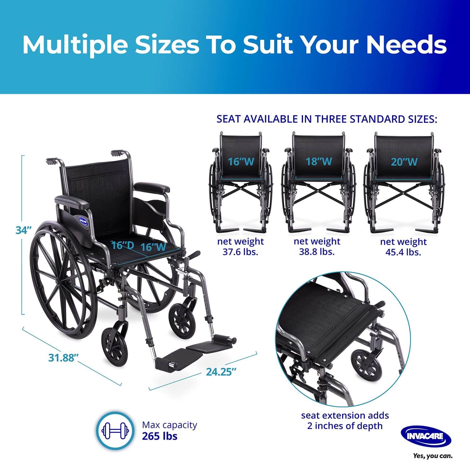 Invacare Essentials Foldable SX3 Manual Wheelchair