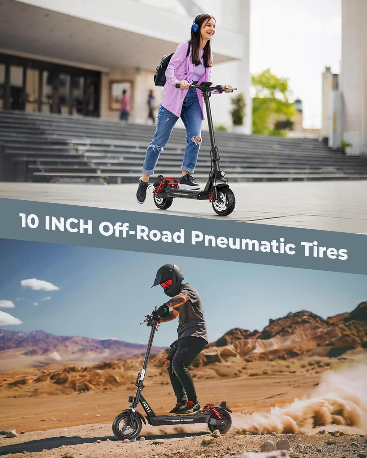 Isinwheel GT1 800W Off-Road Folding Electric Scooter