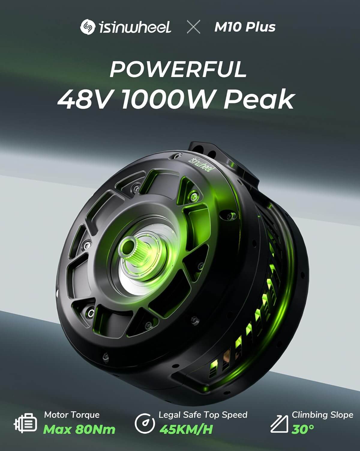 Isinwheel M10 Plus 1000W 48V 7 Speed Full Suspension Fat Tire Electric Bike