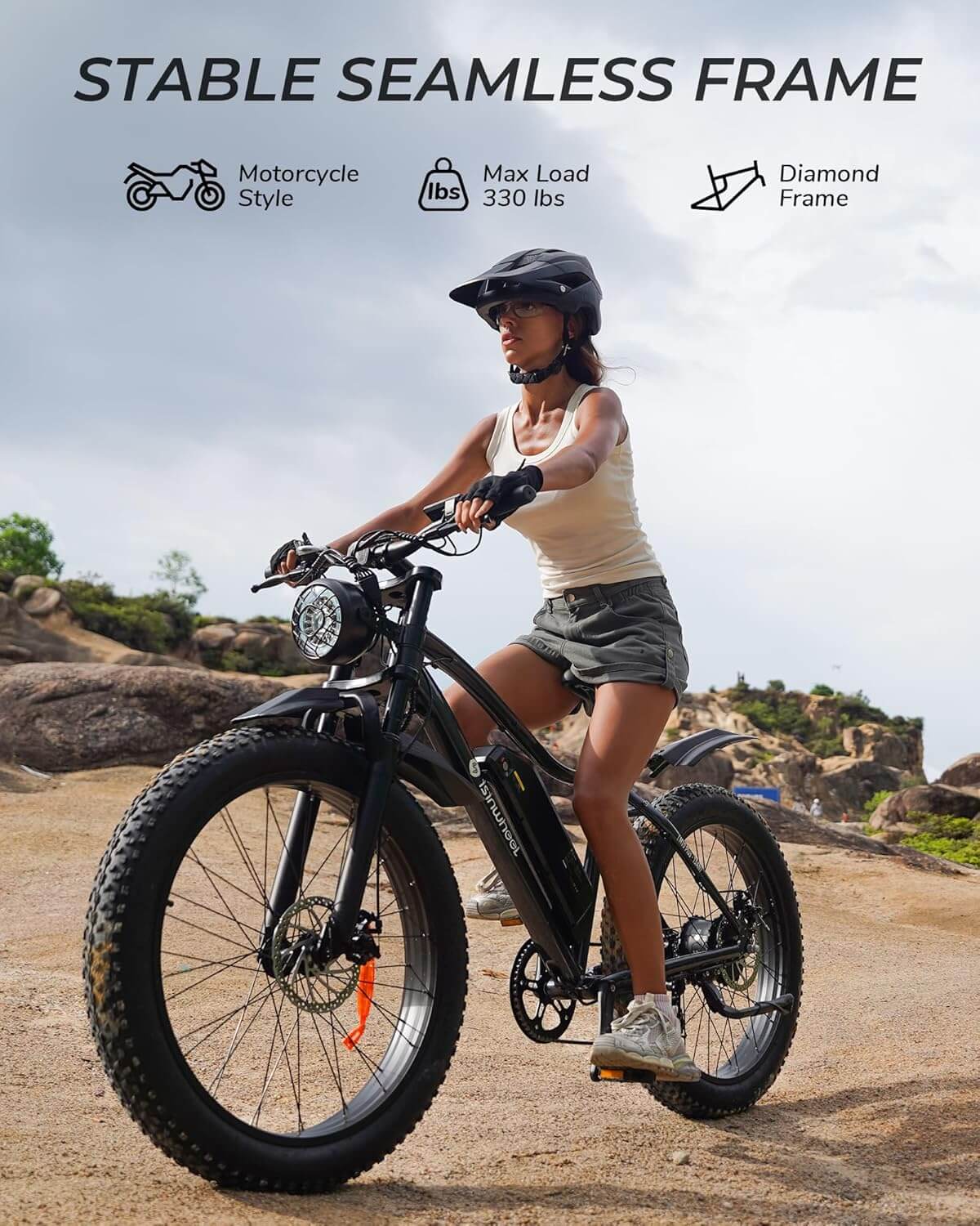 Isinwheel M10 Plus 1000W 48V 7 Speed Full Suspension Fat Tire Electric Bike