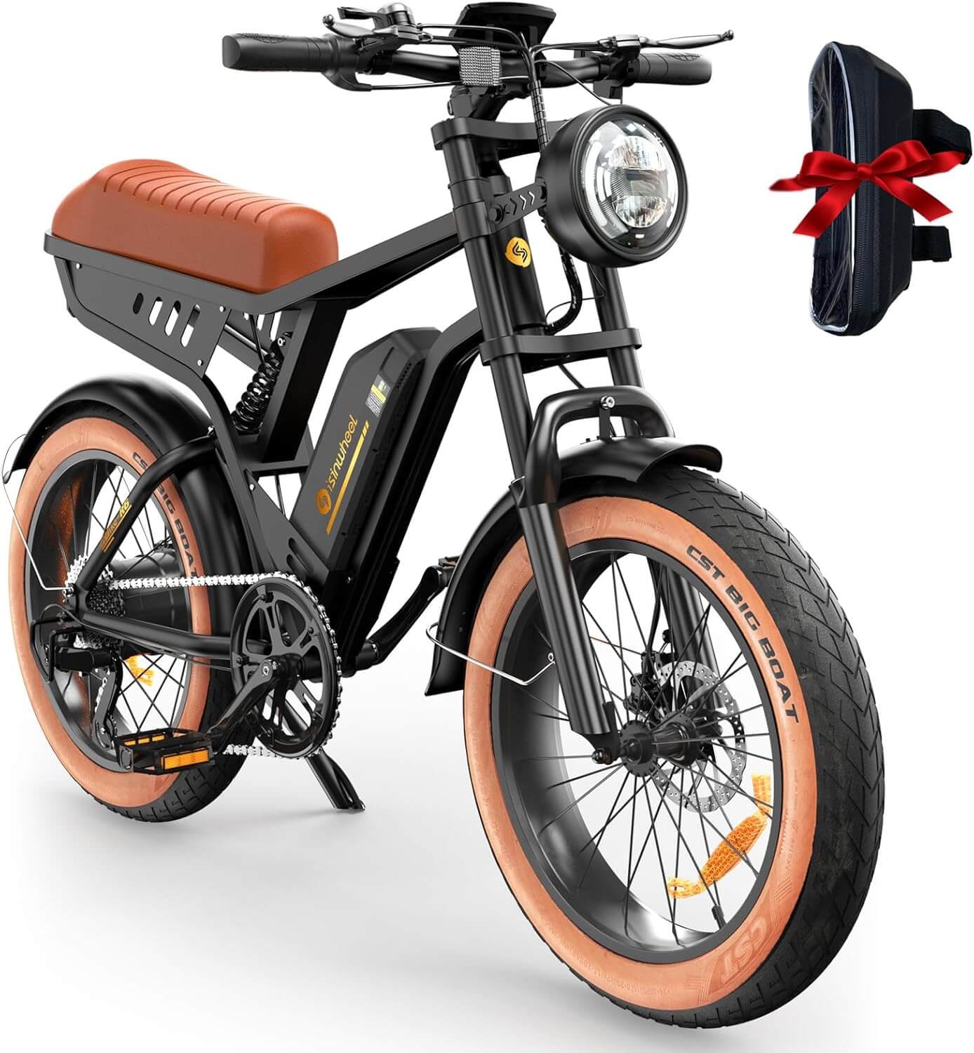 Isinwheel R6 Retro 1500W 48V 7 Speed Full Suspension Electric Bike