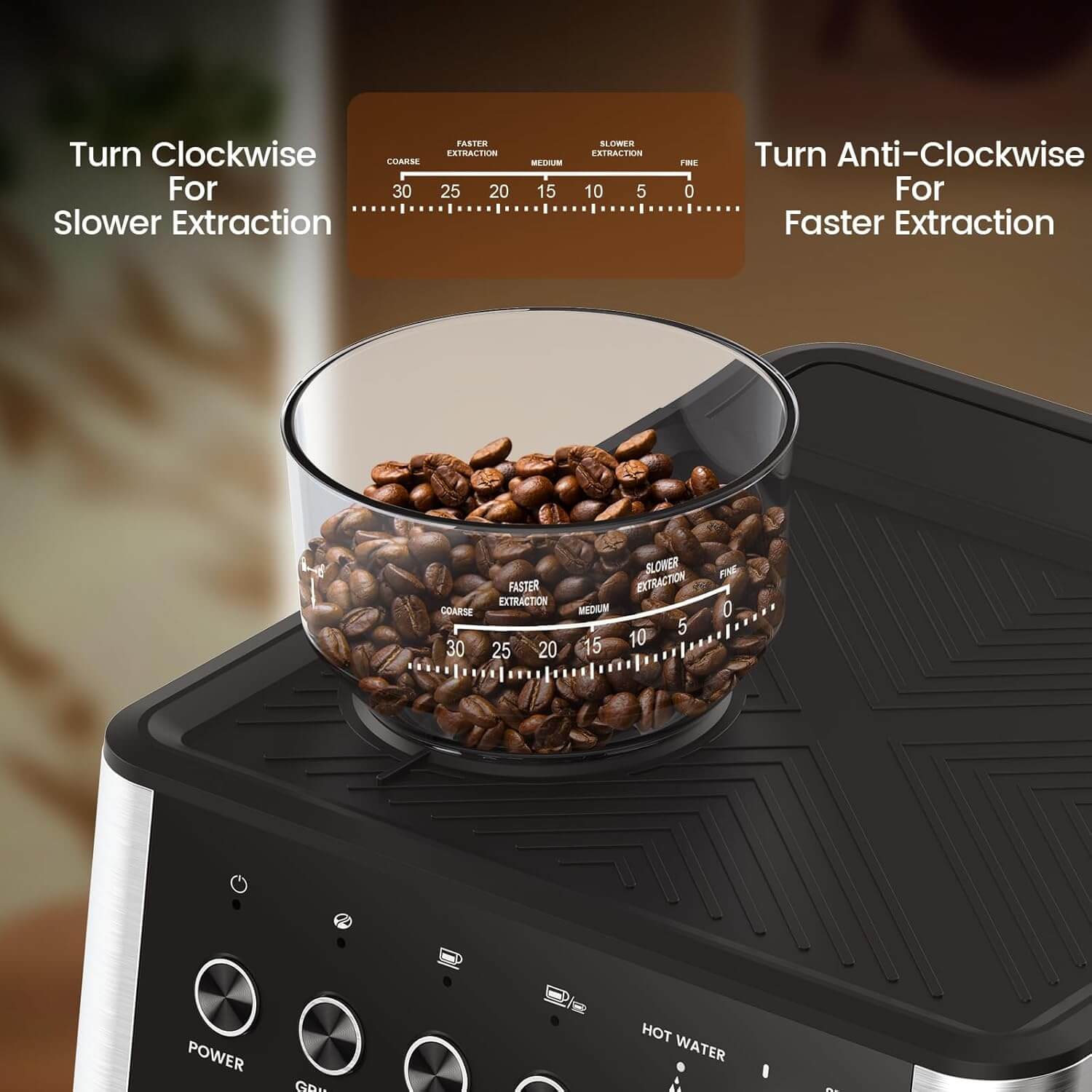 Joy Pebble CM8031 15 Bar Espresso Machine, Grinder & Milk Frother