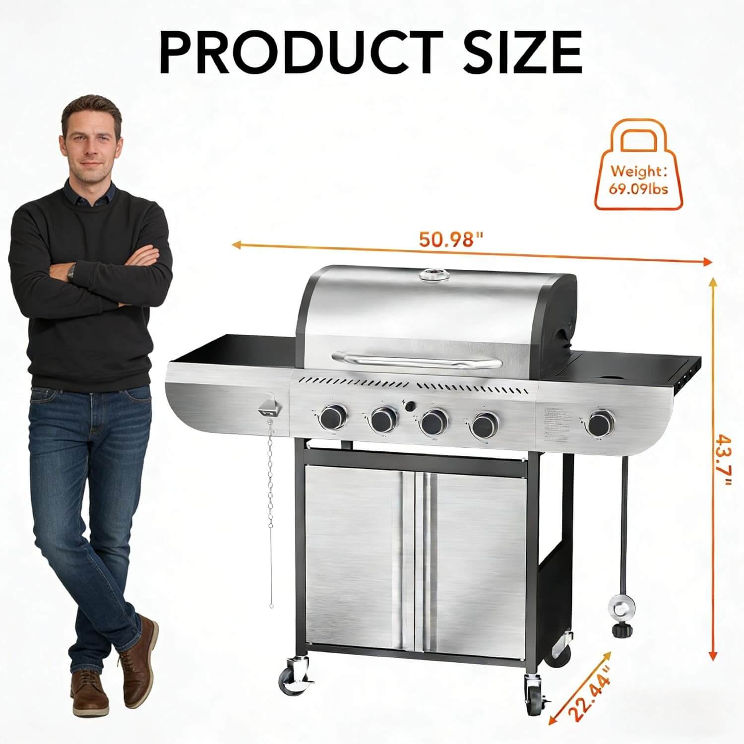 Joy Pebble Stainless Steel BBQ Gas Grill