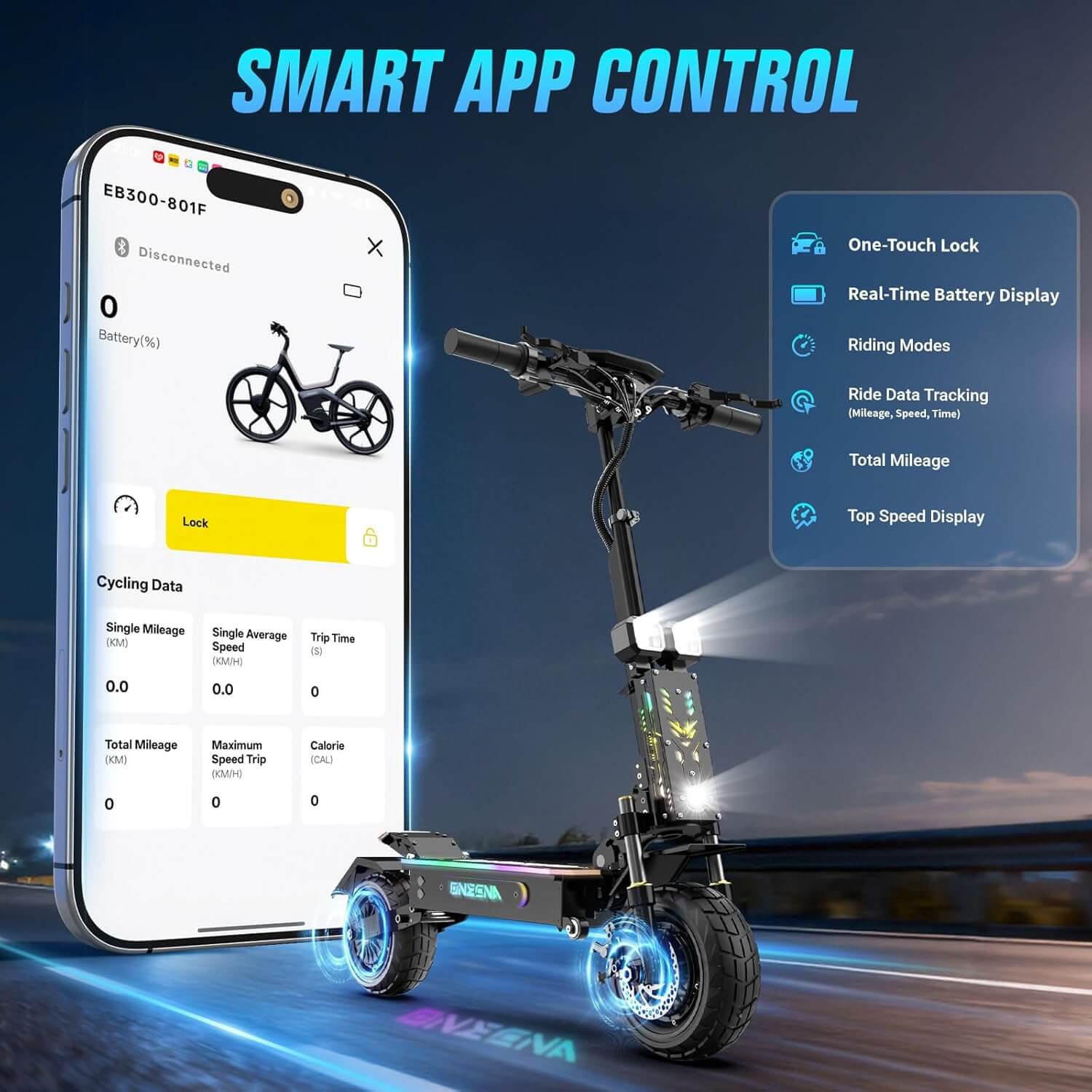 Joyful Rider GT7 5600W 45mph Dual Motor Folding Electric Scooter