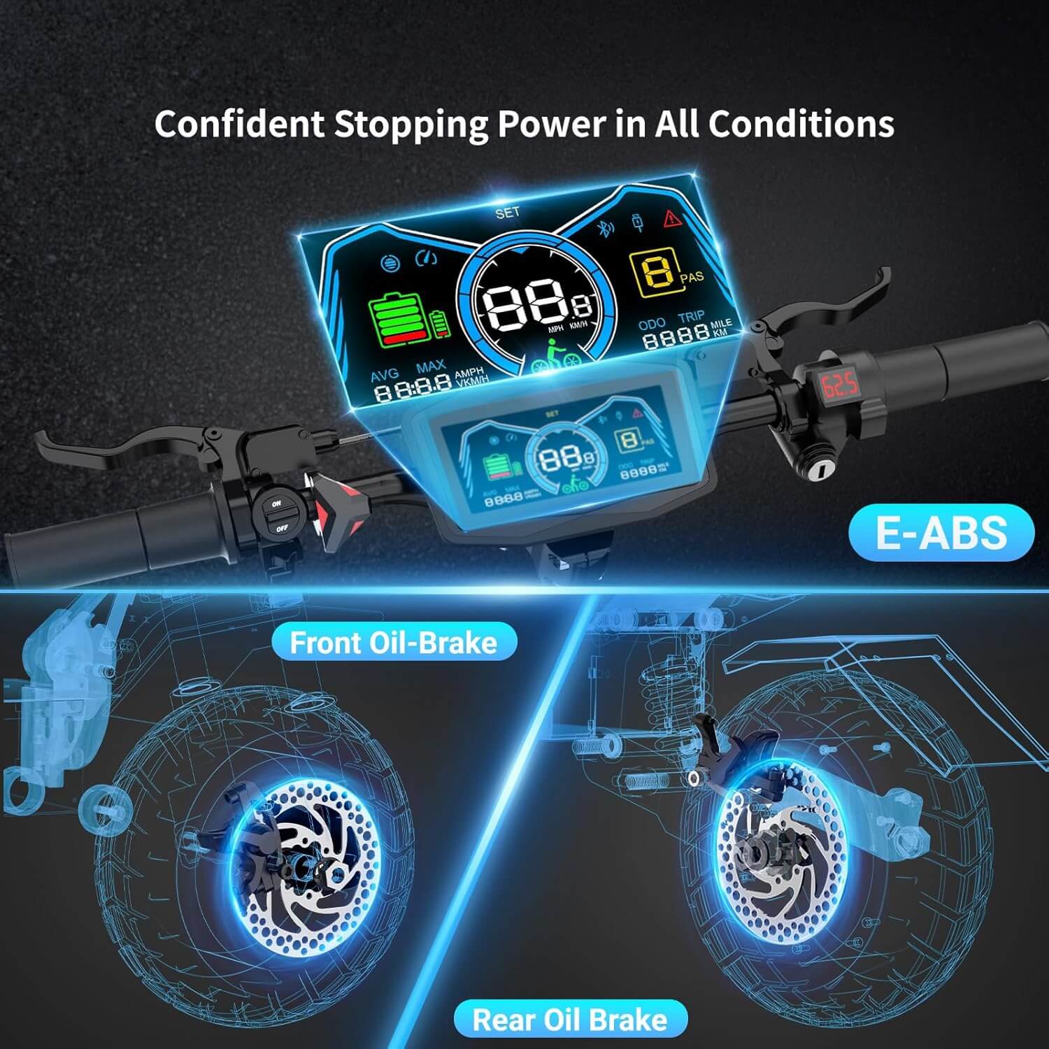 Joyful Rider GT7 5600W 45mph Dual Motor Folding Electric Scooter