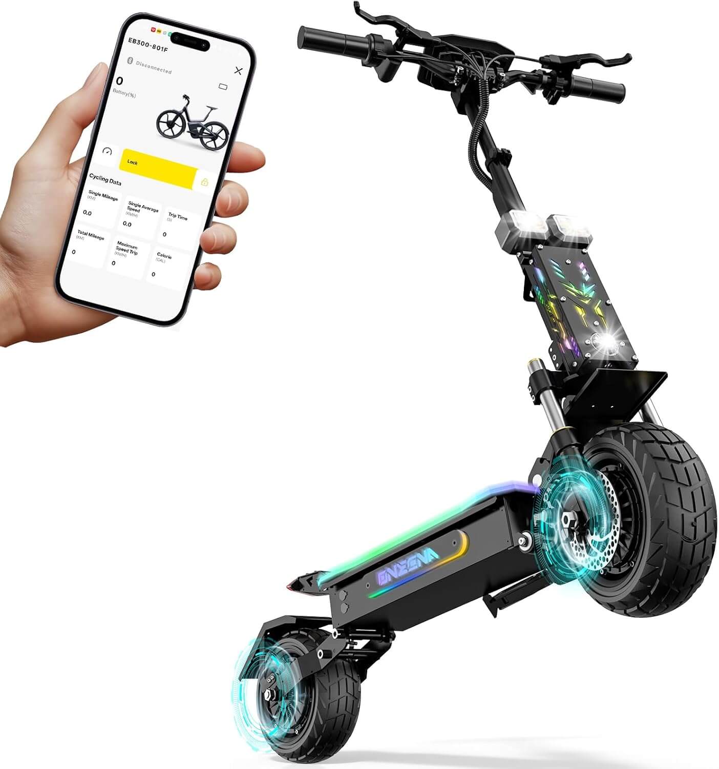 Joyful Rider GT7 5600W 45mph Dual Motor Folding Electric Scooter