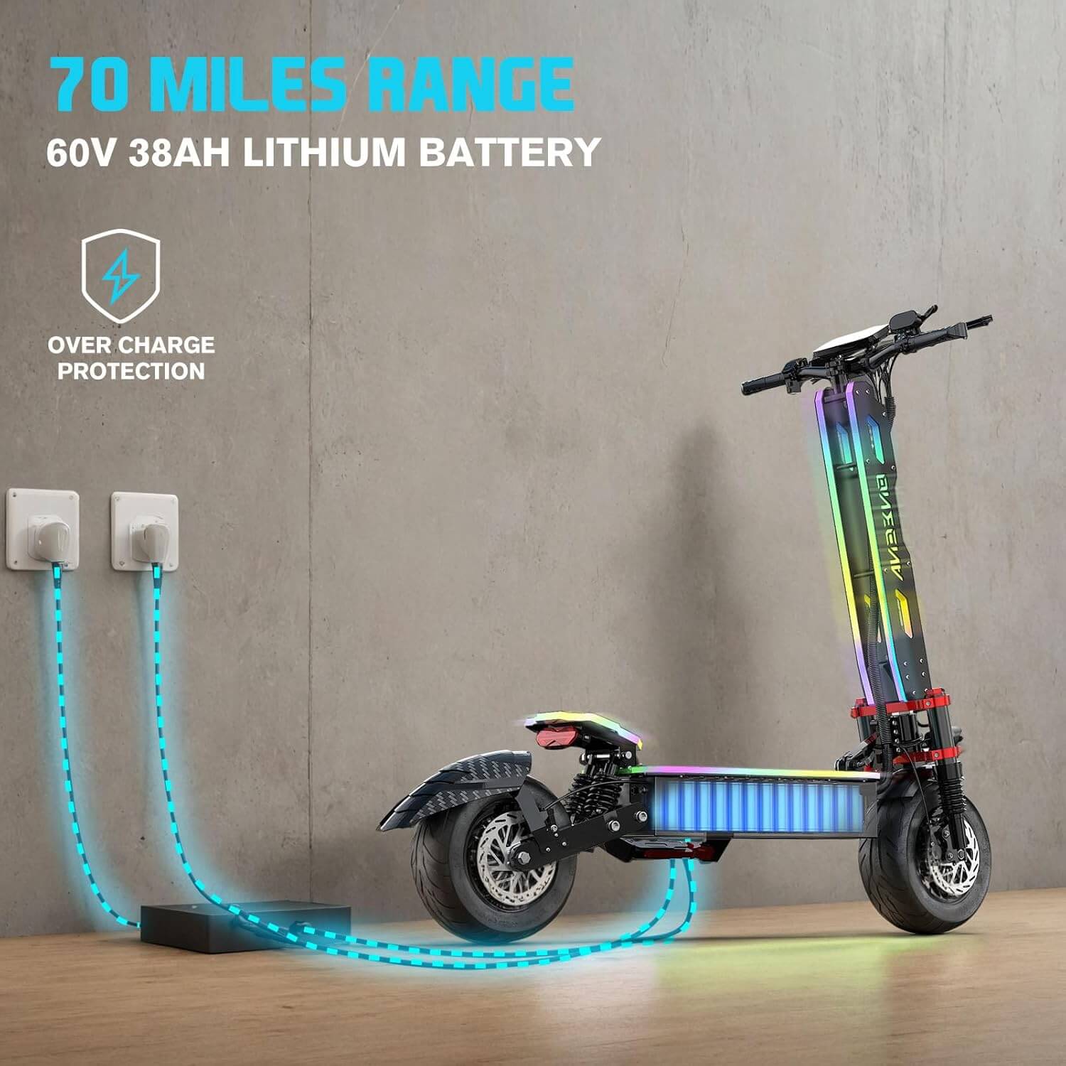 Joyful Rider GT7 7000W 55mph Dual Motor Folding Electric Scooter