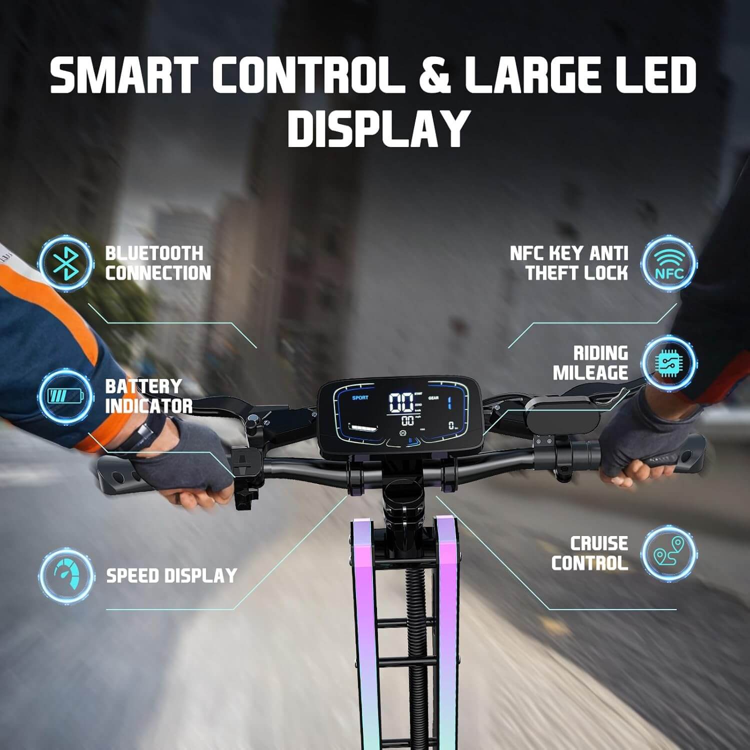 Joyful Rider GT7 7000W 55mph Dual Motor Folding Electric Scooter