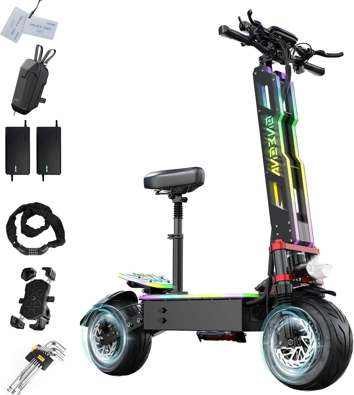 Joyful Rider GT7 7000W 55mph Dual Motor Folding Electric Scooter