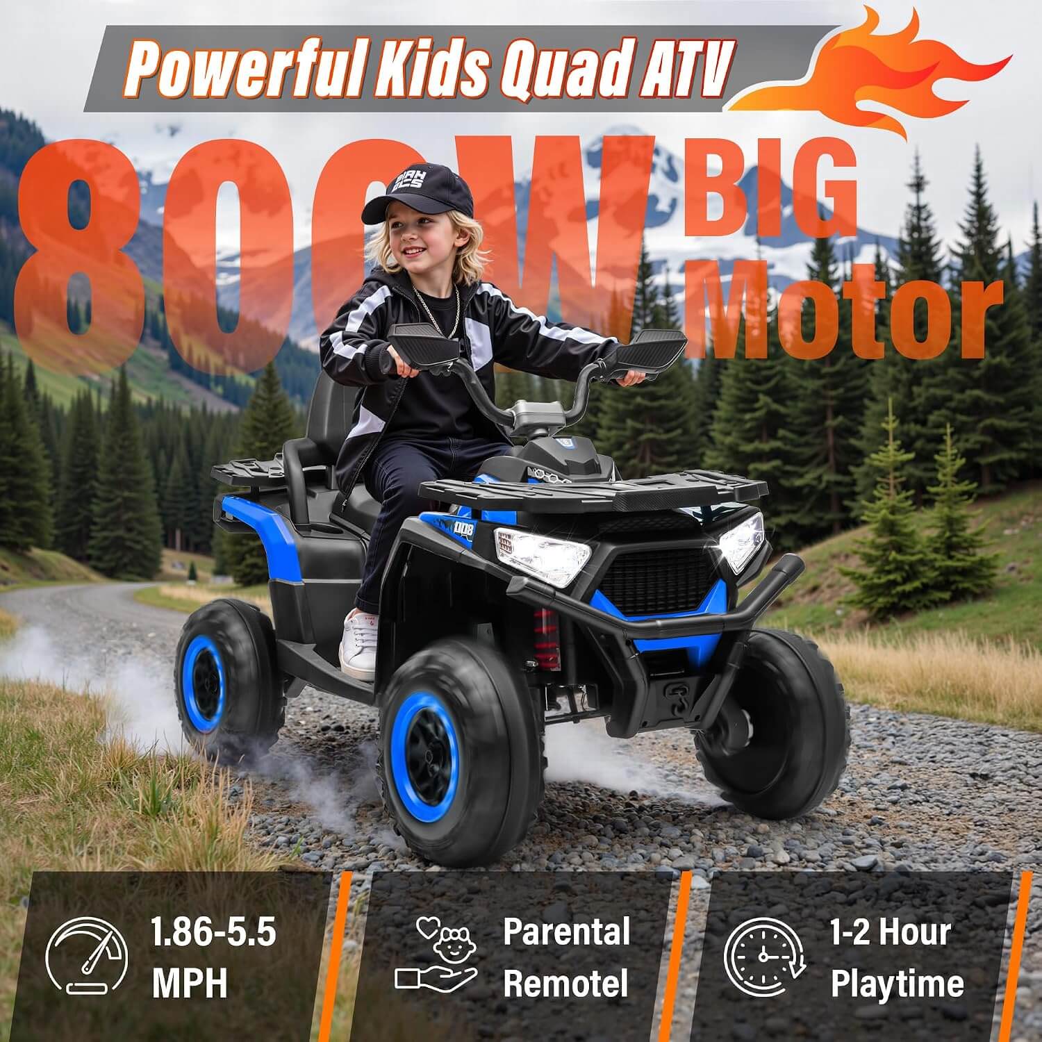 Joyracer NEL007 800W 24V 4x4 Kids' Electric All-Terrain Vehicle ATV