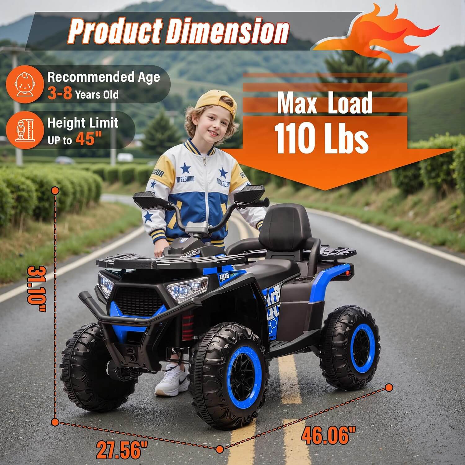 Joyracer NEL007 800W 24V 4x4 Kids' Electric All-Terrain Vehicle ATV