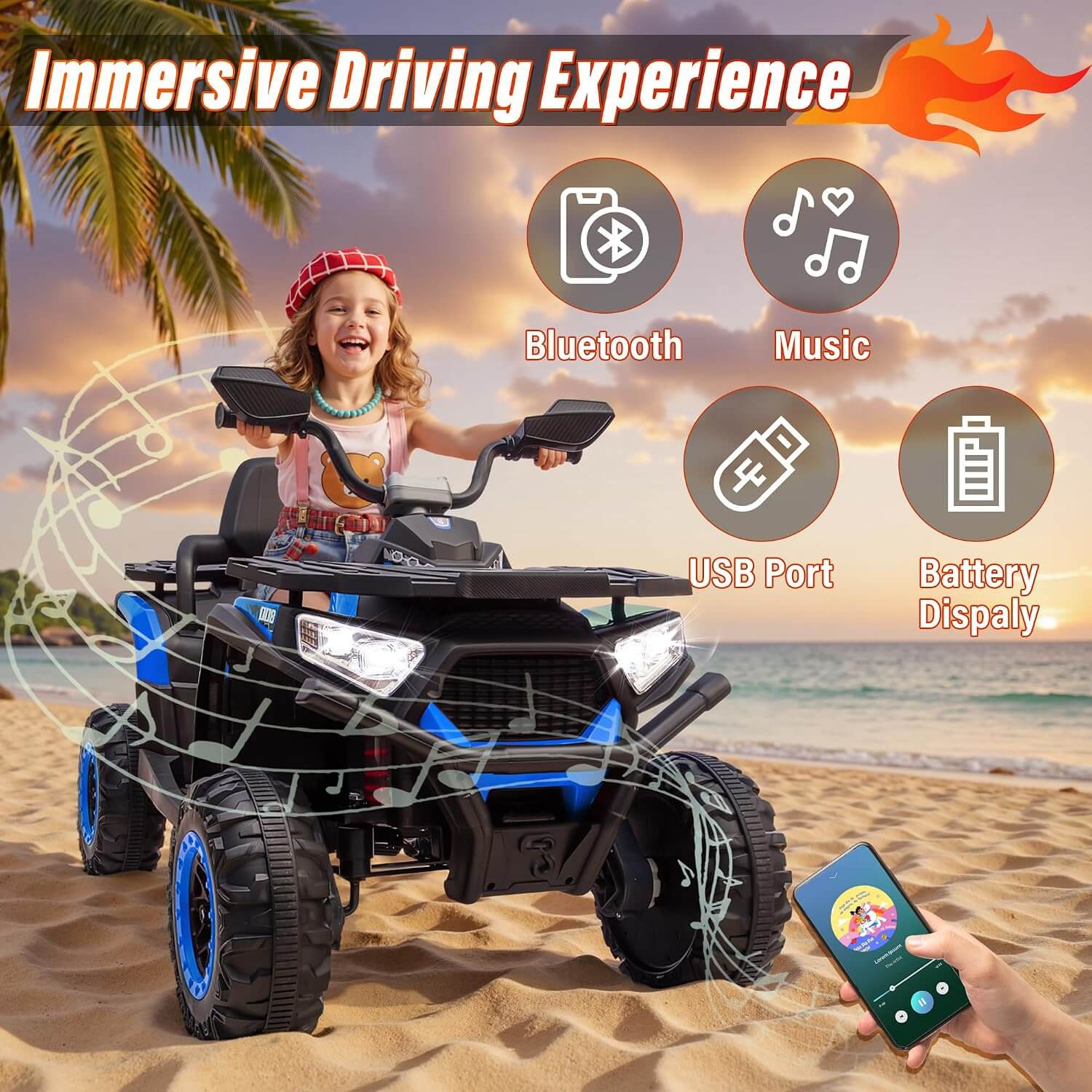 Joyracer NEL007 800W 24V 4x4 Kids' Electric All-Terrain Vehicle ATV