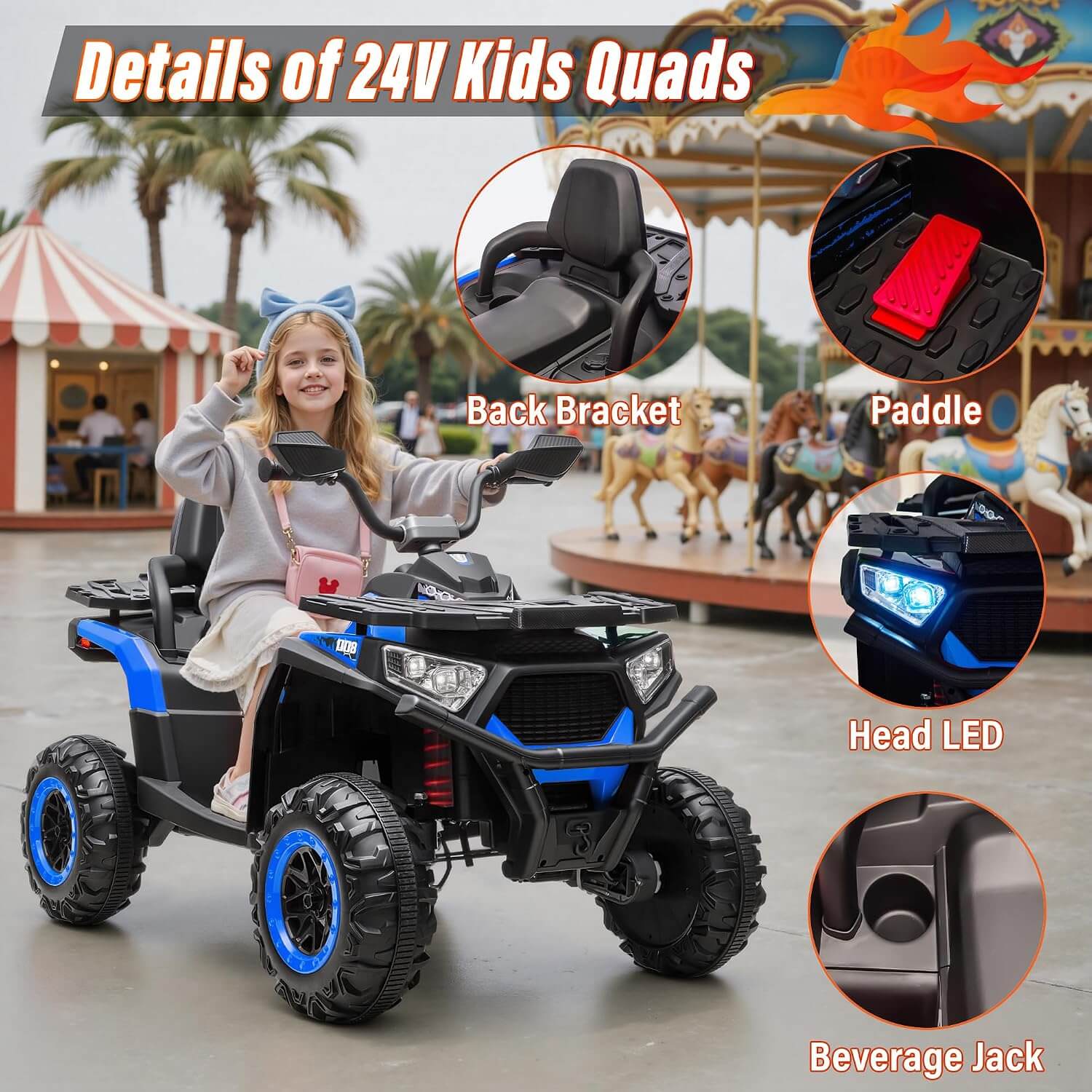 Joyracer NEL007 800W 24V 4x4 Kids' Electric All-Terrain Vehicle ATV