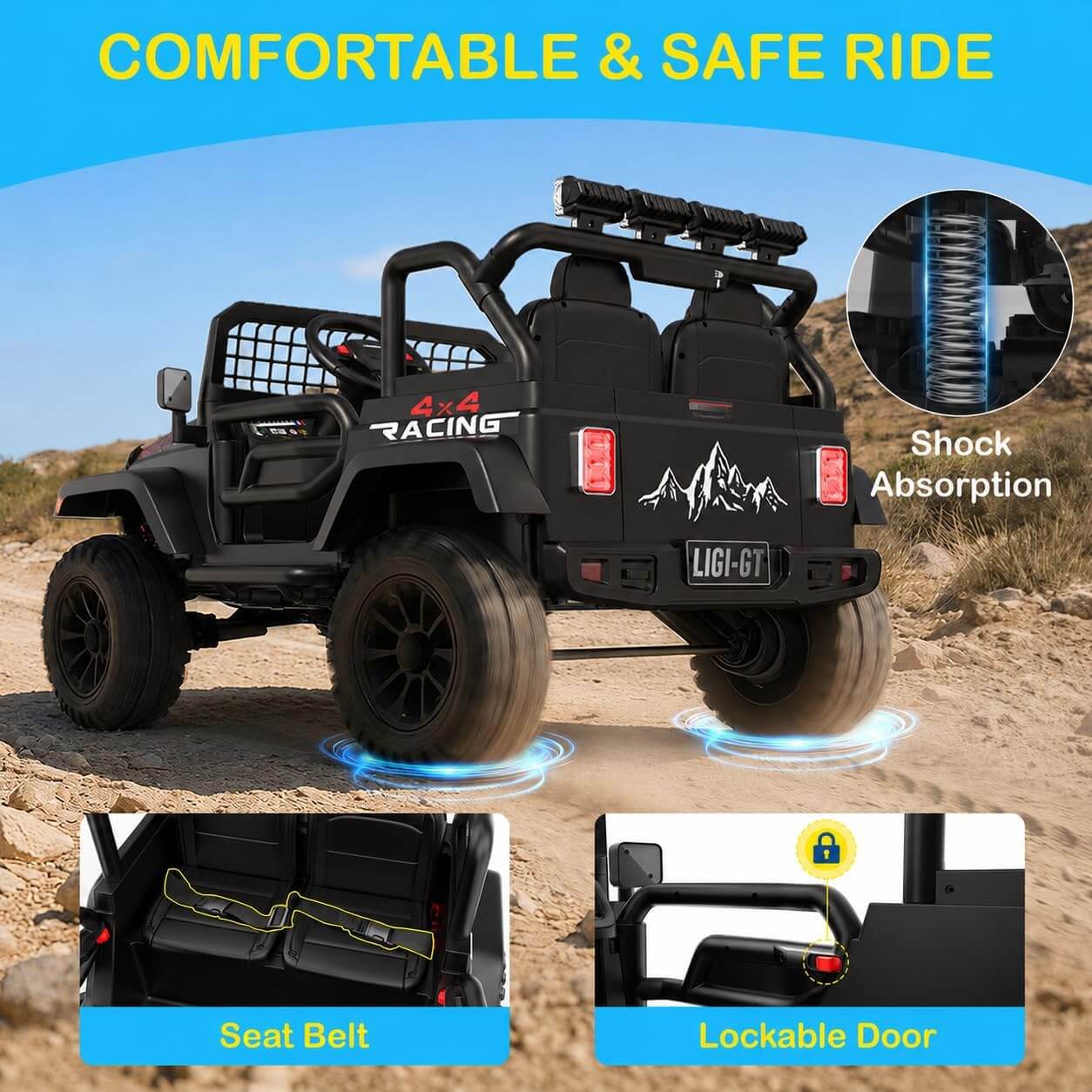 Joystroll L10 APEX 4WD 2-Seater Kids' Electric Ride-On Car with Remote Control