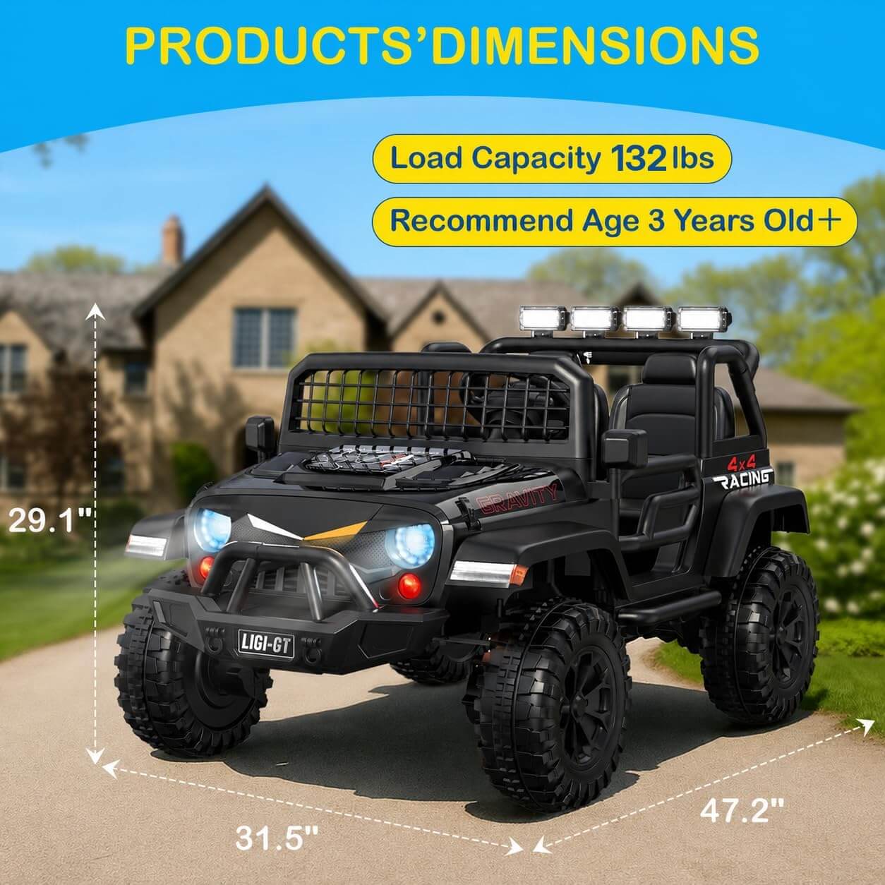 Joystroll L10 APEX 4WD 2-Seater Kids' Electric Ride-On Car with Remote Control