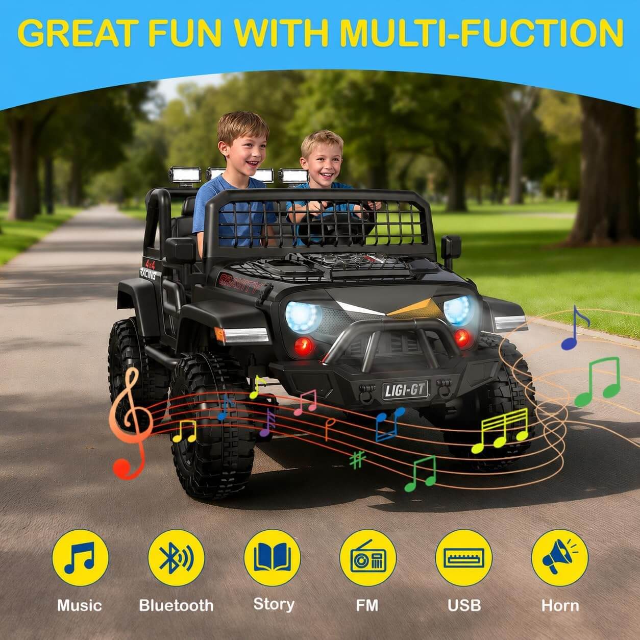 Joystroll L10 APEX 4WD 2-Seater Kids' Electric Ride-On Car with Remote Control