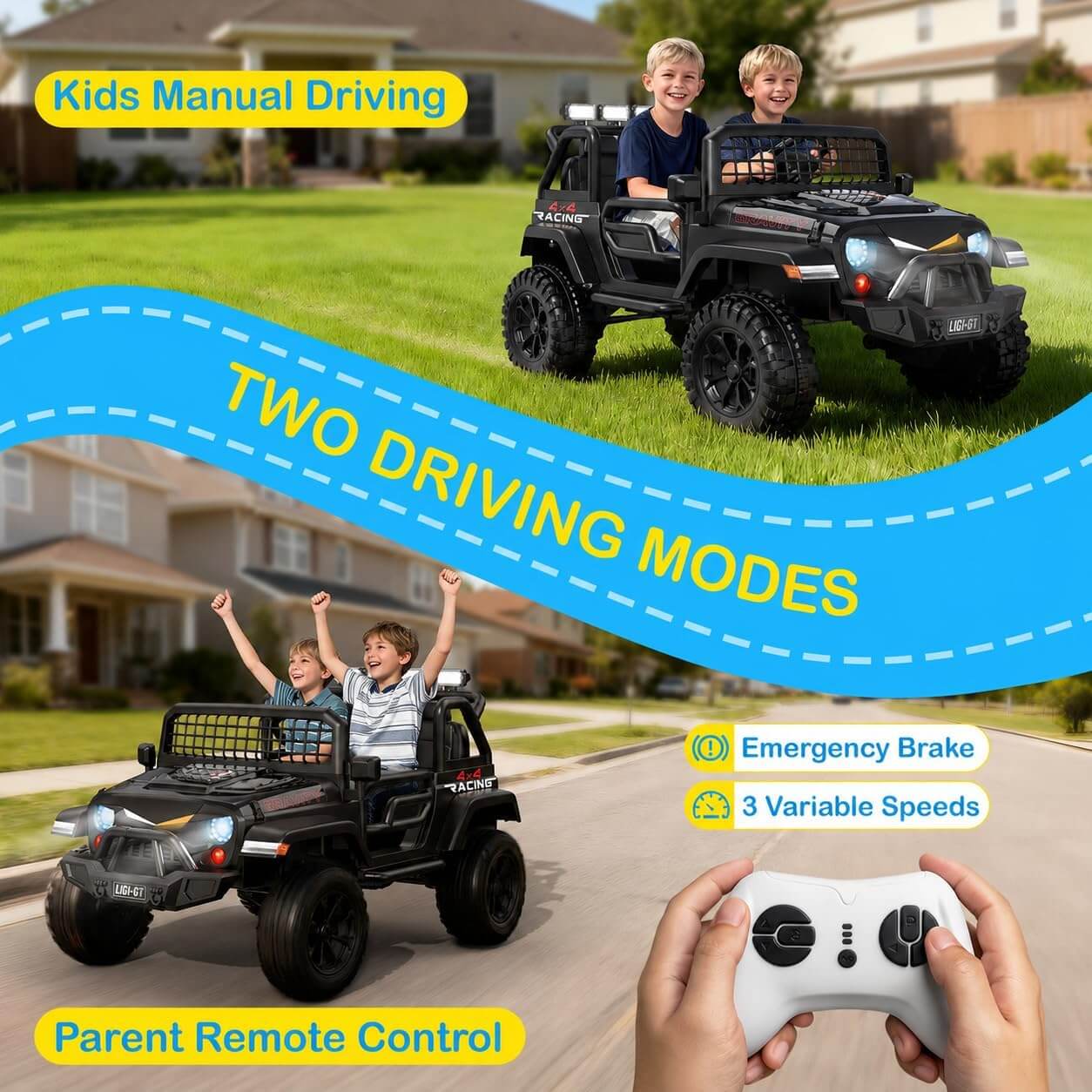 Joystroll L10 APEX 4WD 2-Seater Kids' Electric Ride-On Car with Remote Control