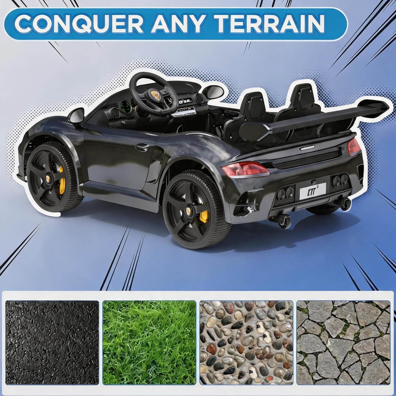 Joystroll RUF Licensed 24V 2-Seater Kids' Electric Ride-On Car with Remote Control