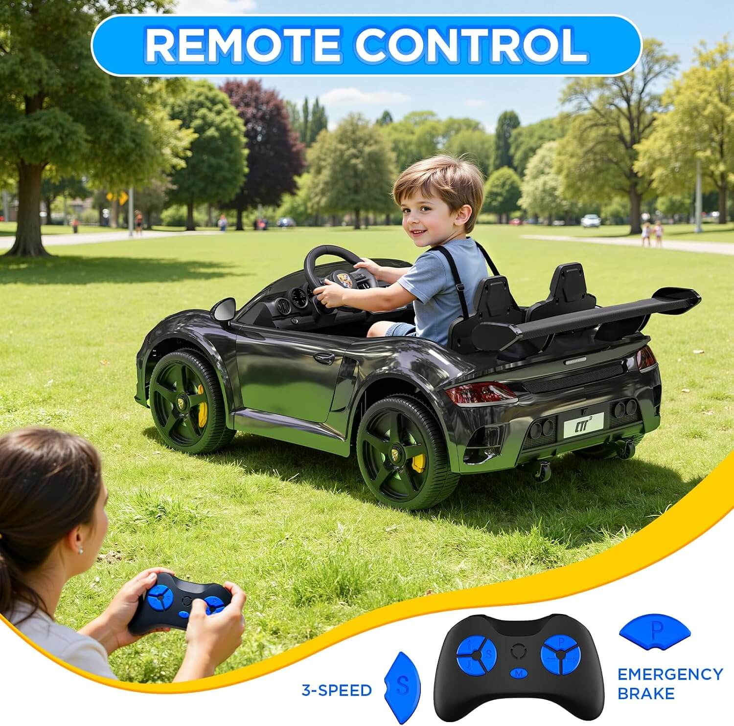 Joystroll RUF Licensed 24V 2-Seater Kids' Electric Ride-On Car with Remote Control