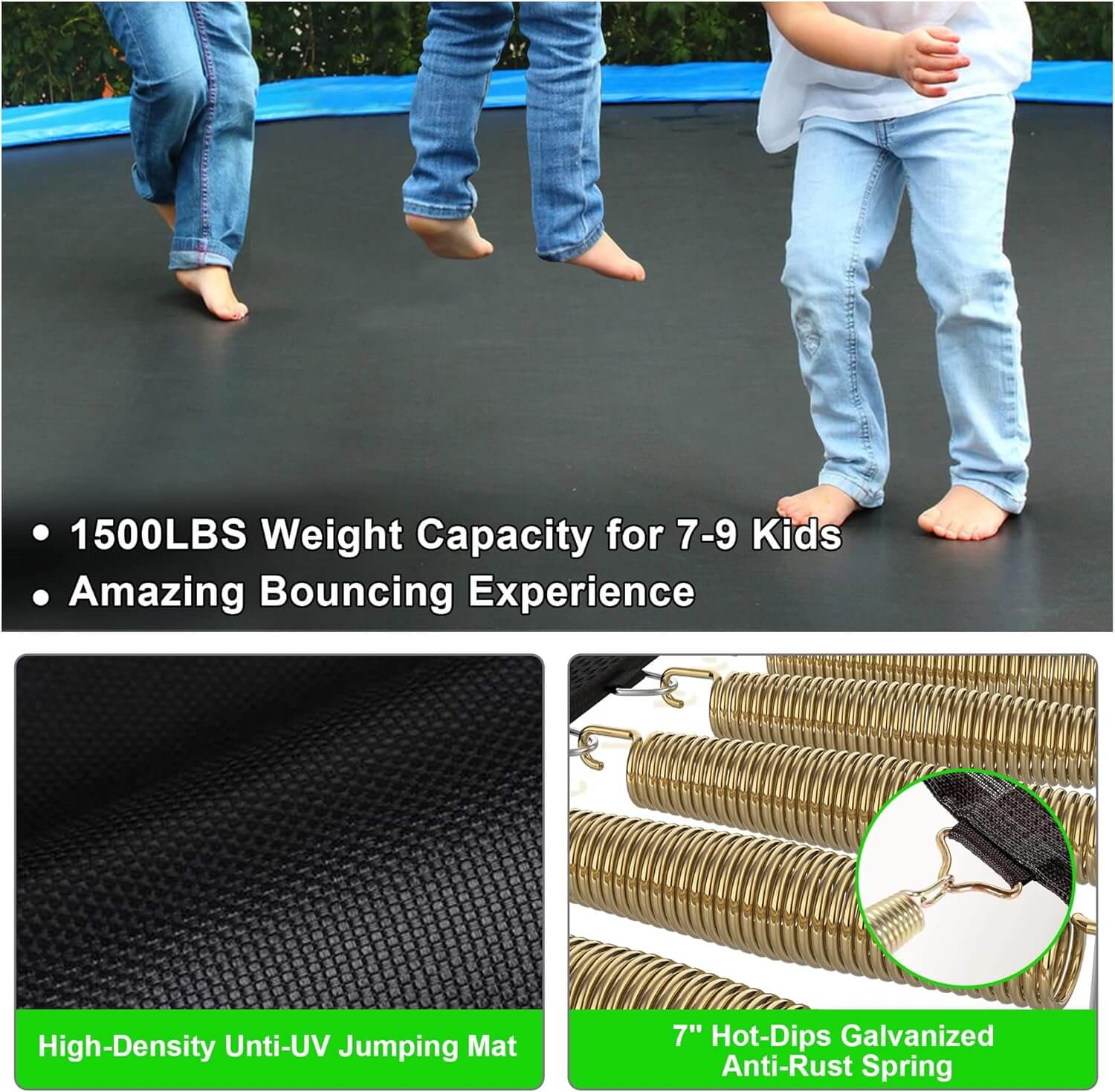 Jump Into Fun Round Trampoline with Basketball Hoop