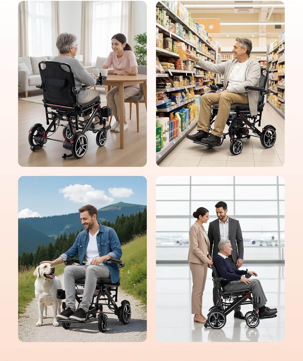 Juswell 500W All-Terrain Folding Electric Power Wheelchair