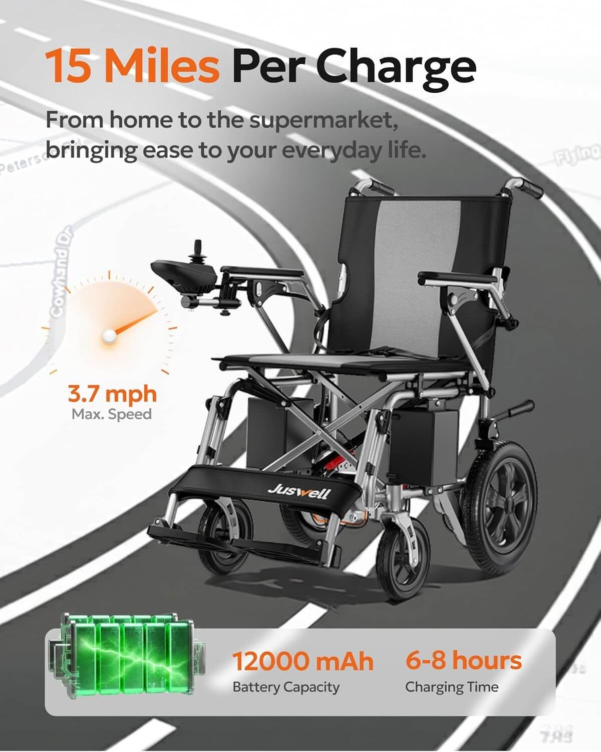 Juswell Folding Electric Power Wheelchair