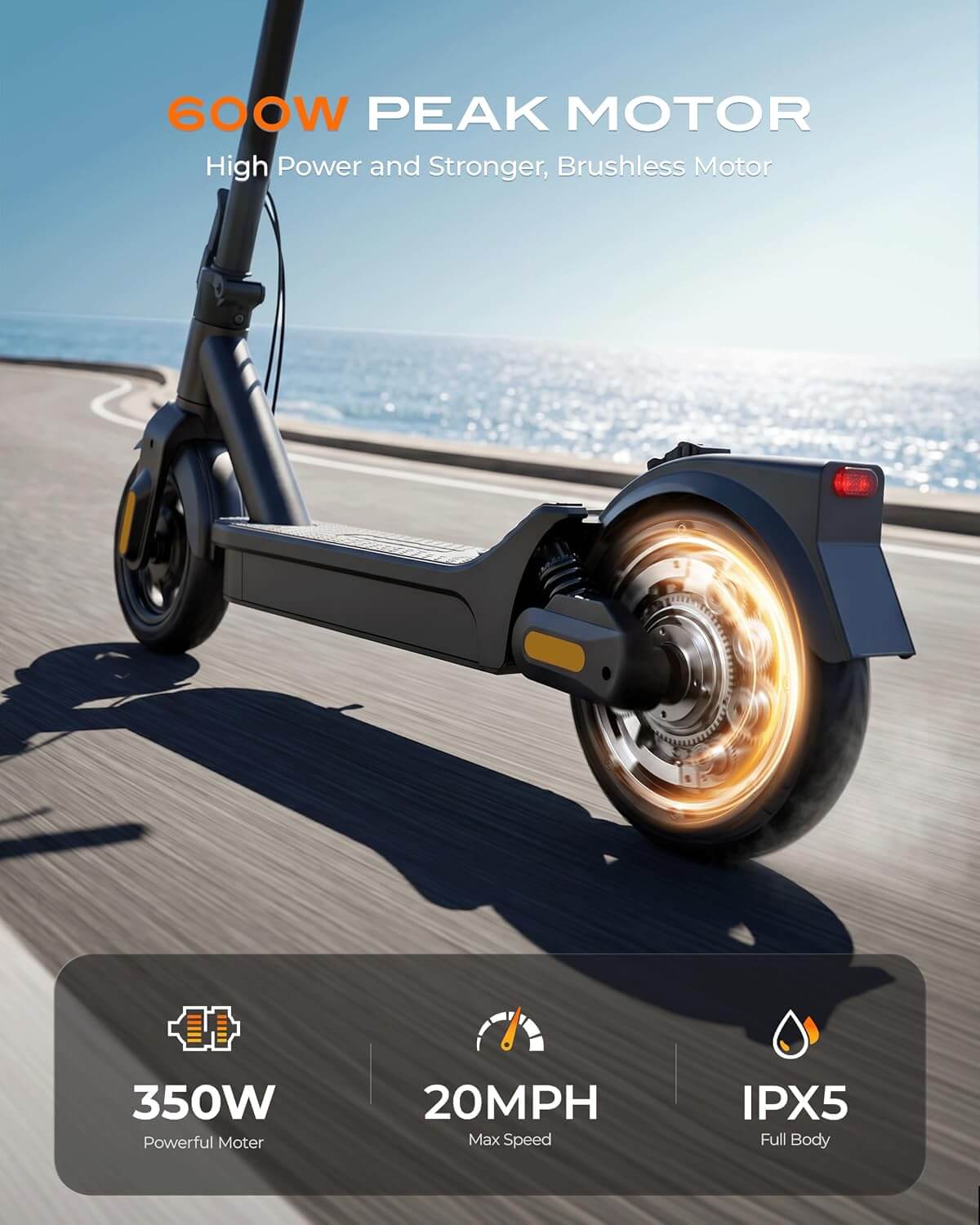 KOWOEE 600W Dual Suspension Folding Electric Scooter