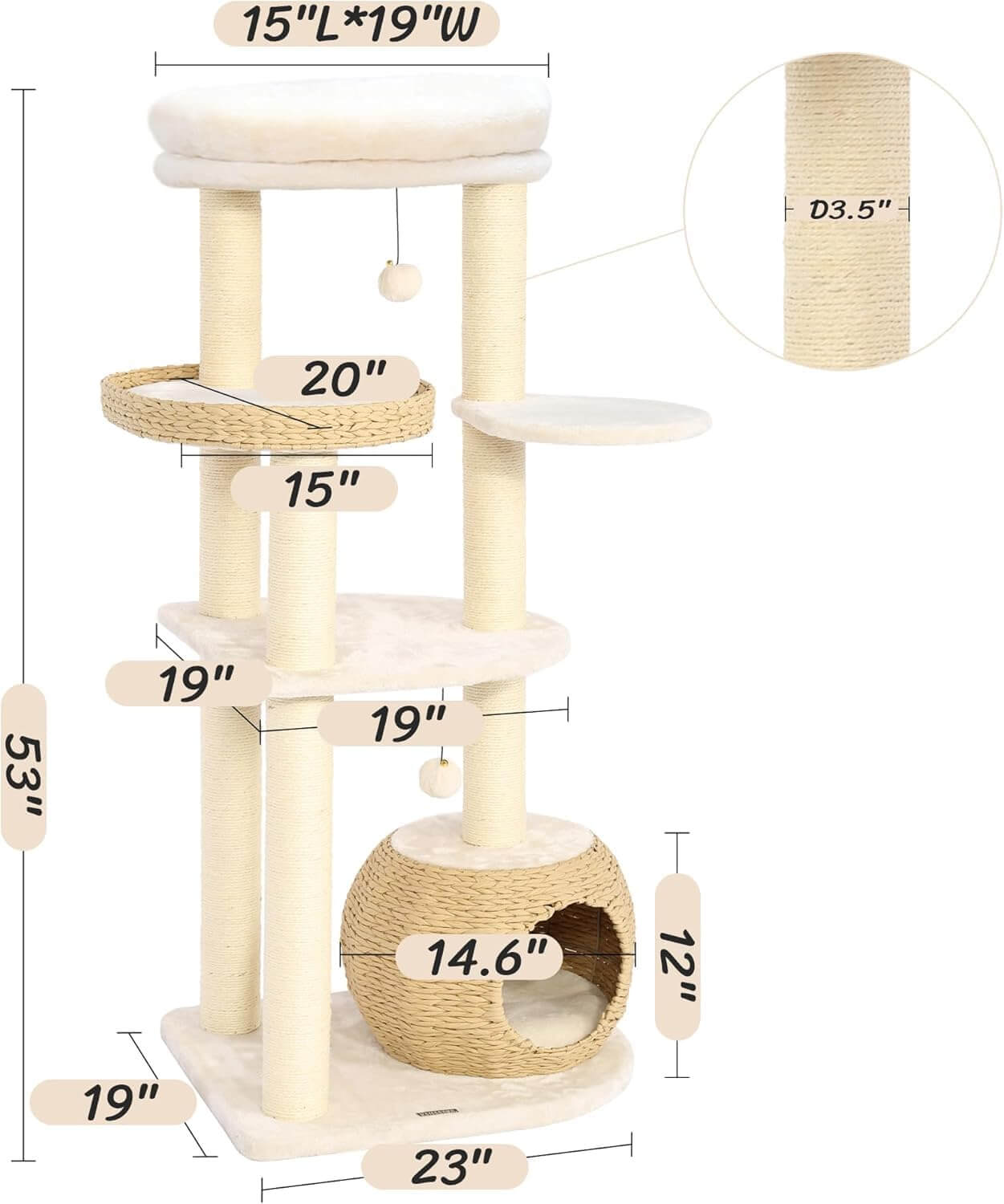 Kamaboko KM005 53" Modern Cat Tree