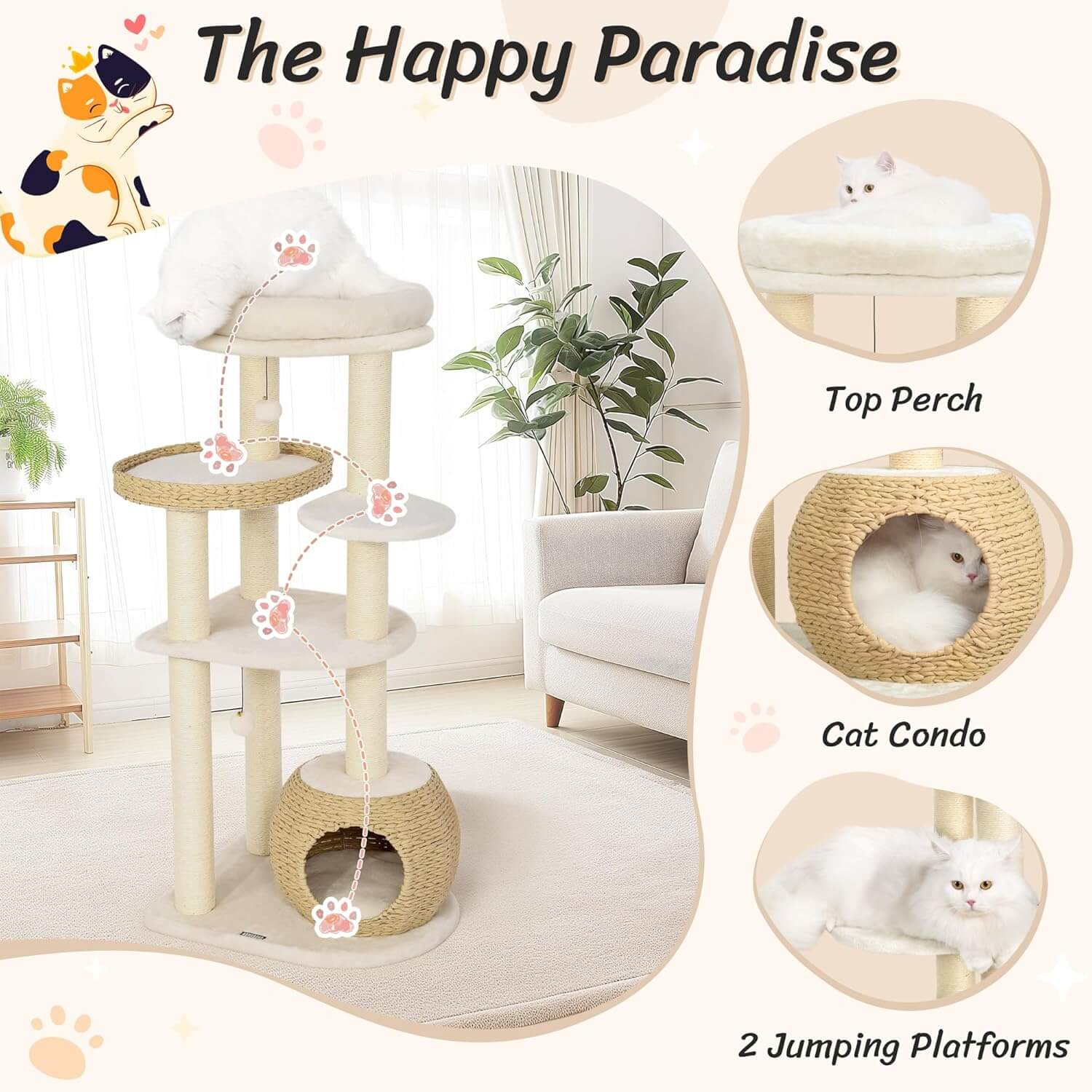 Kamaboko KM005 53" Modern Cat Tree