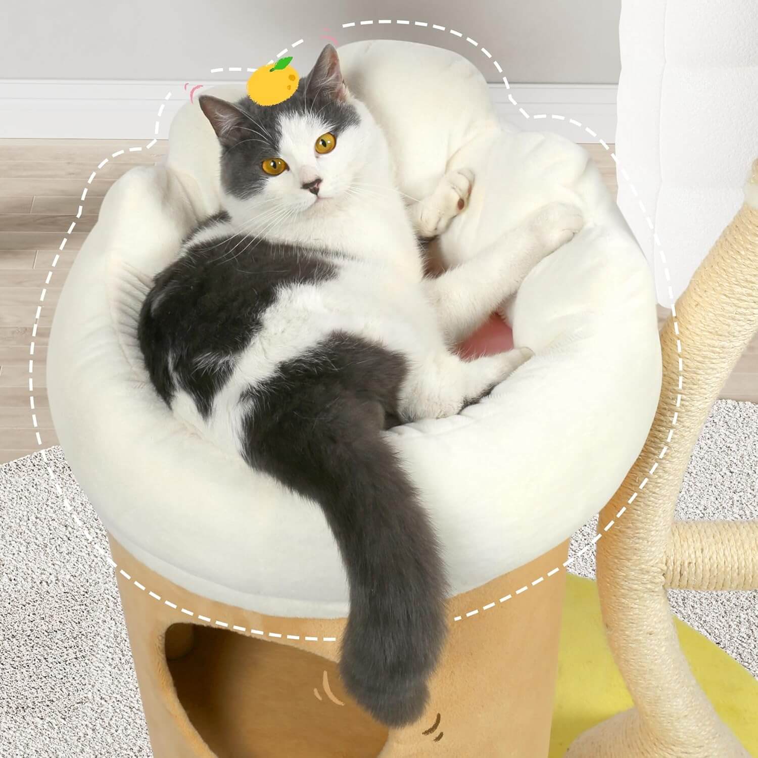 Kamaboko KM026 64.2" Flower Cat Tree