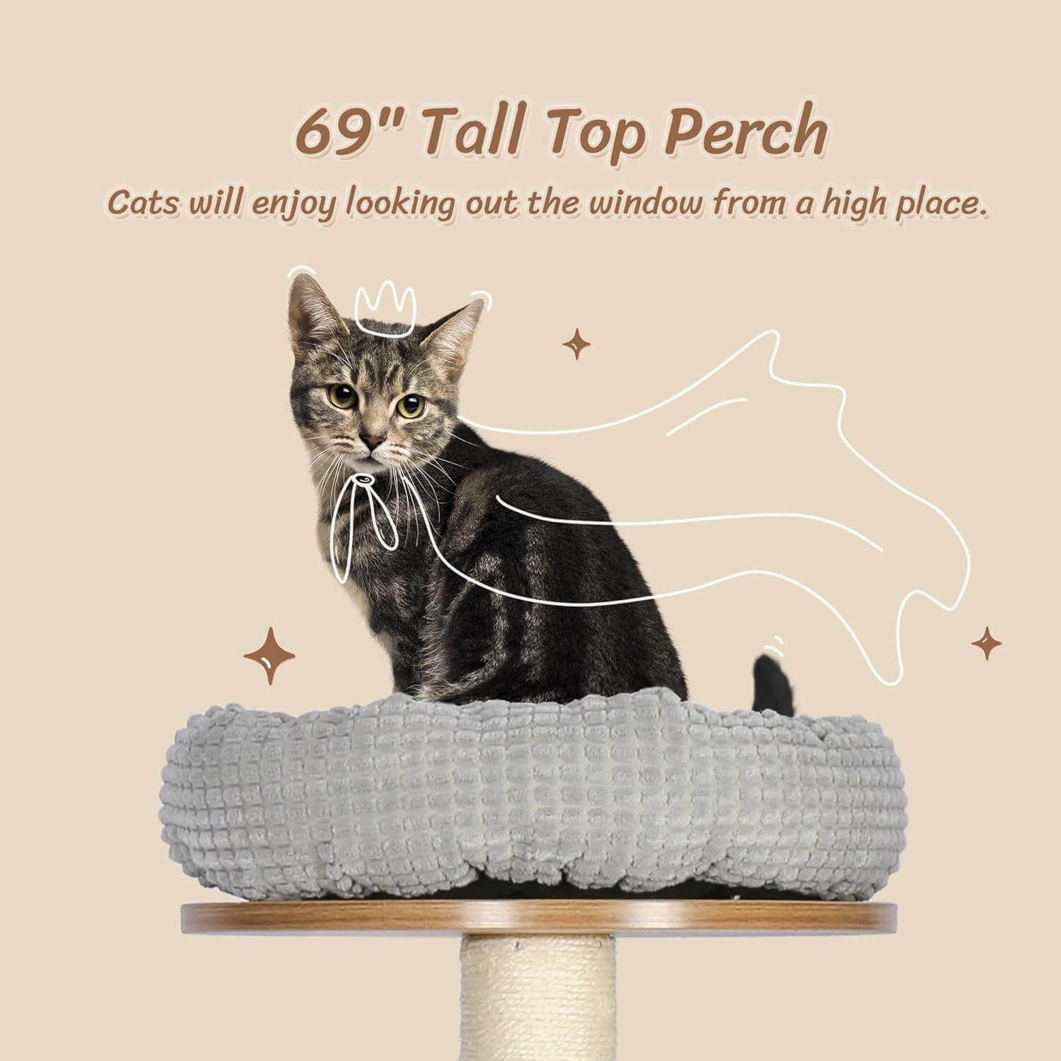 Kamaboko KM029 69" Modern Cat Tree