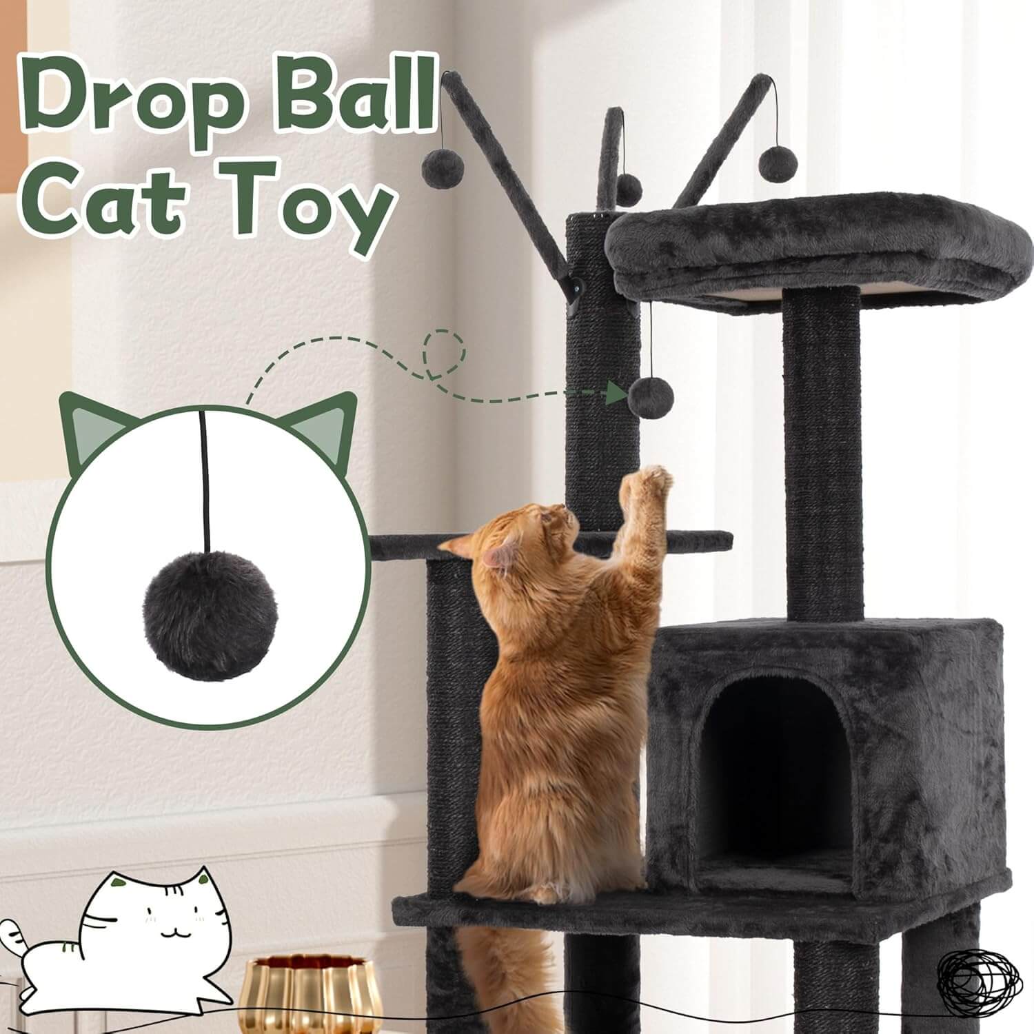 Kamaboko KM052 73.6" Modern Cat Tree