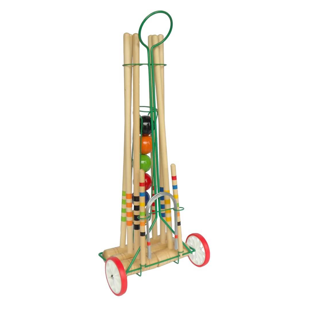 Kettler USA 6-PLAYER Croquet Set with Trolley, 10-09206, Made In Italy
