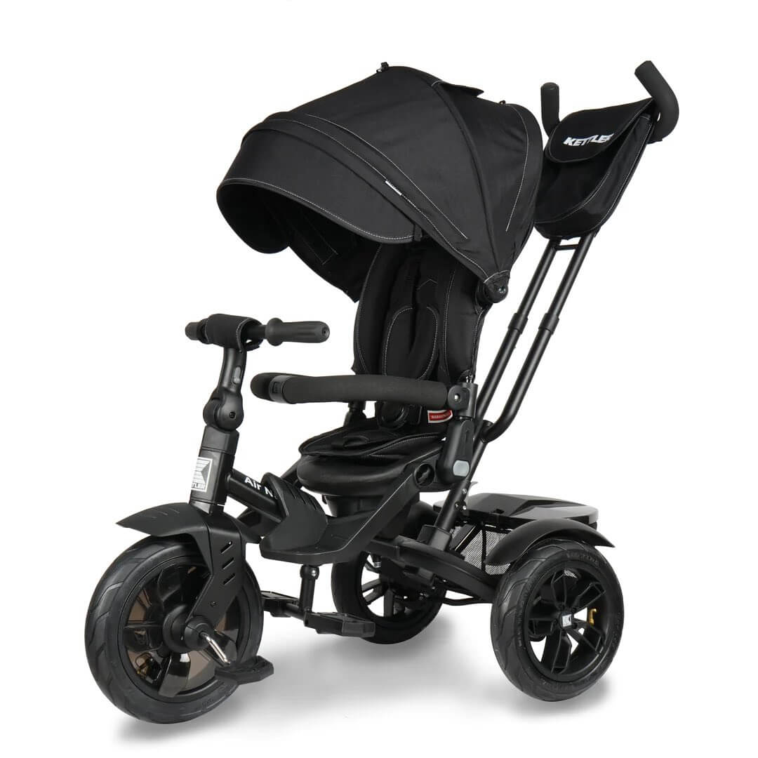 kettler pedal Kettler USA AIR NAVIGATOR Kids 6-In-1 Pedal Tricycle, T450-Black — Upzy.com