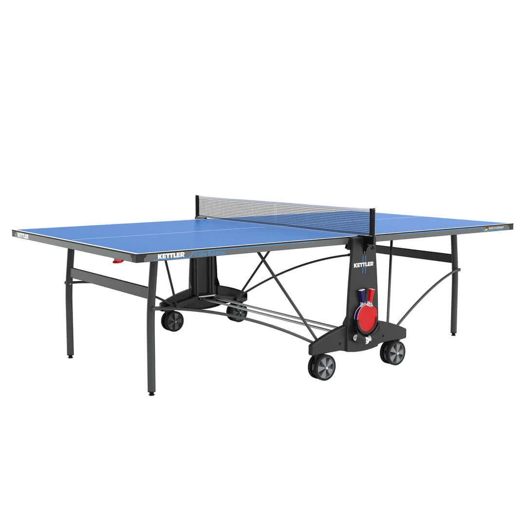 Kettler USA CABO OUTDOOR Folding Weatherproof TT Table Tennis Table, 2-Player Bundle