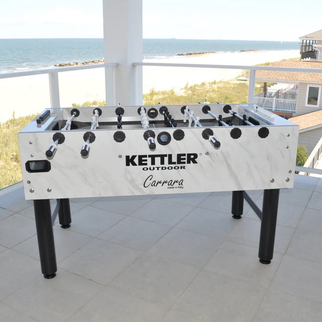 Kettler USA CARRARA Outdoor Foosball Table, Made In Italy, Weatherproof Cover