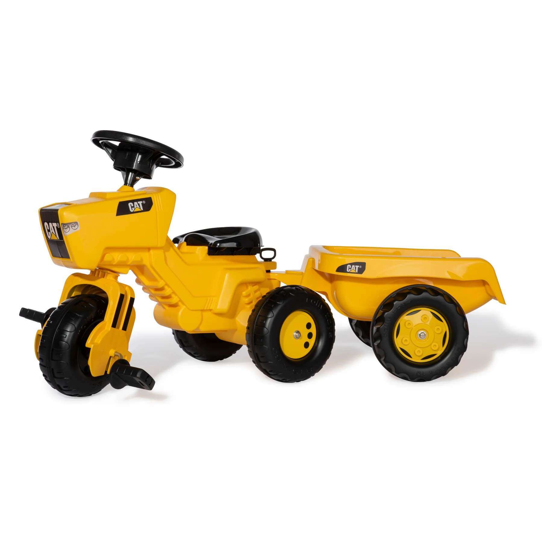 Rolly CAT 3 Wheel Pedal Tractor with Trailer Ride-On Toy 052936