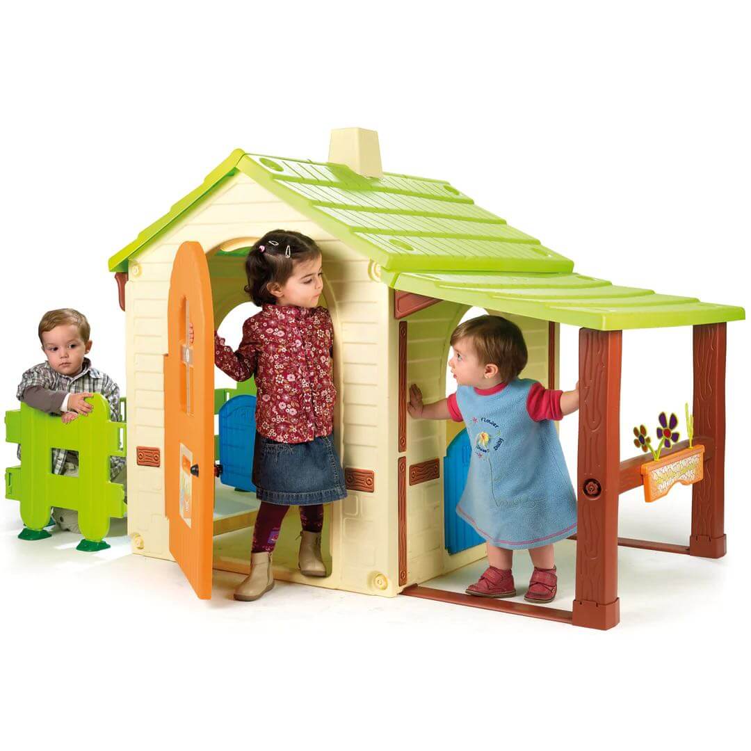 Kettler USA Injusa Children's COUNTRY PLAYHOUSE, Windows, Chimney, INJ2033