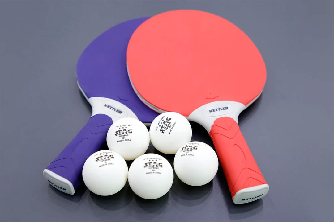 Kettler USA OUTDOOR 4 Folding Weatherproof TT Table Tennis Table, 2-Player Bundle