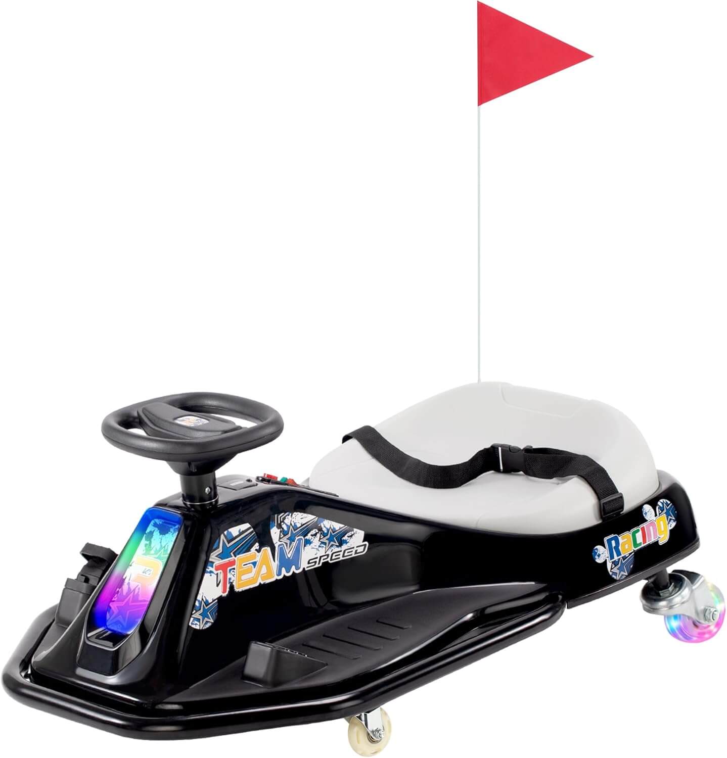 Kiddokidz Ride-On Kids' Electric Drifting Go-Kart Racer Car, Glowing Wheels